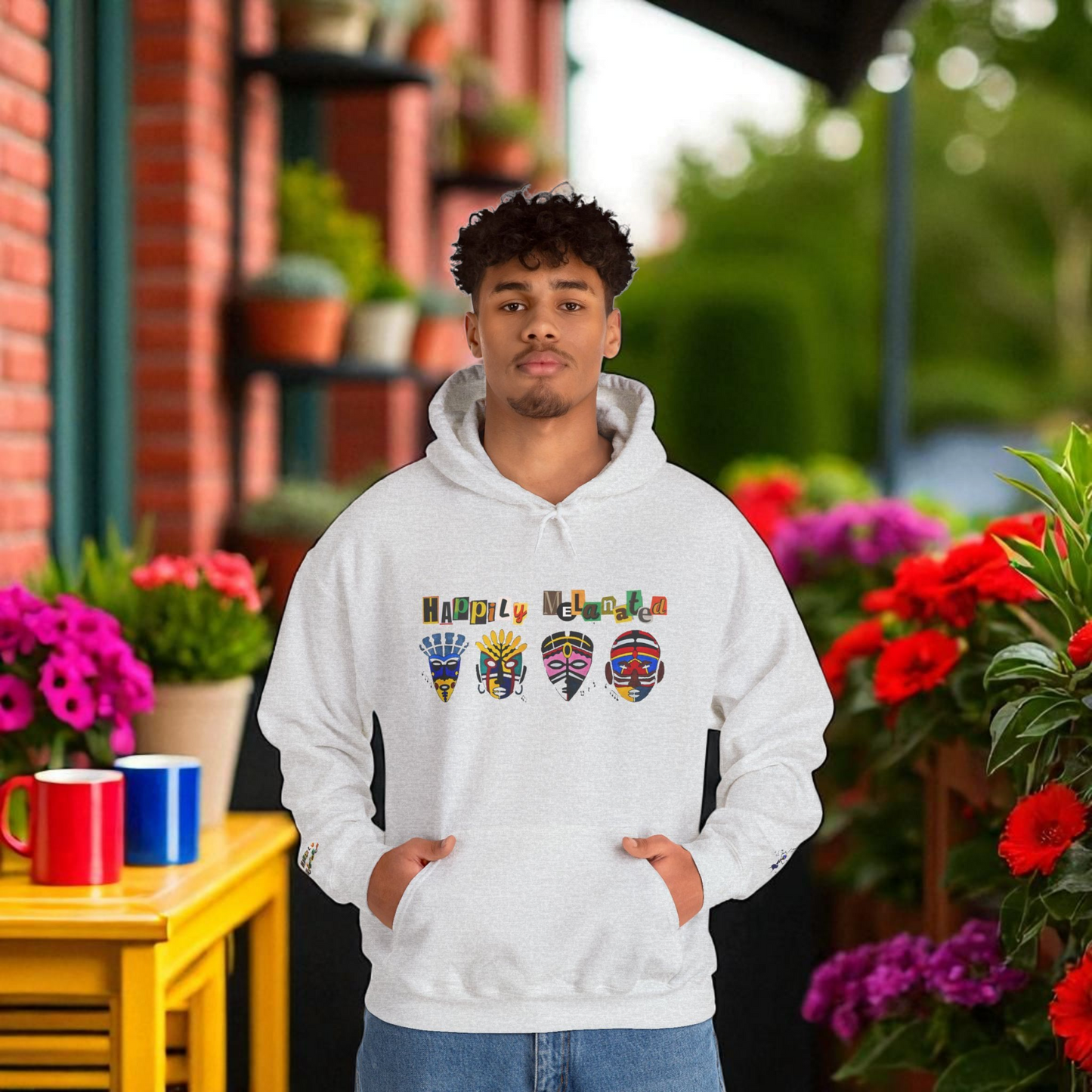 Ethnic Streetwear Unisex Heavy Blend, Hand-Drawn Tribal Music Art, Daily Wear