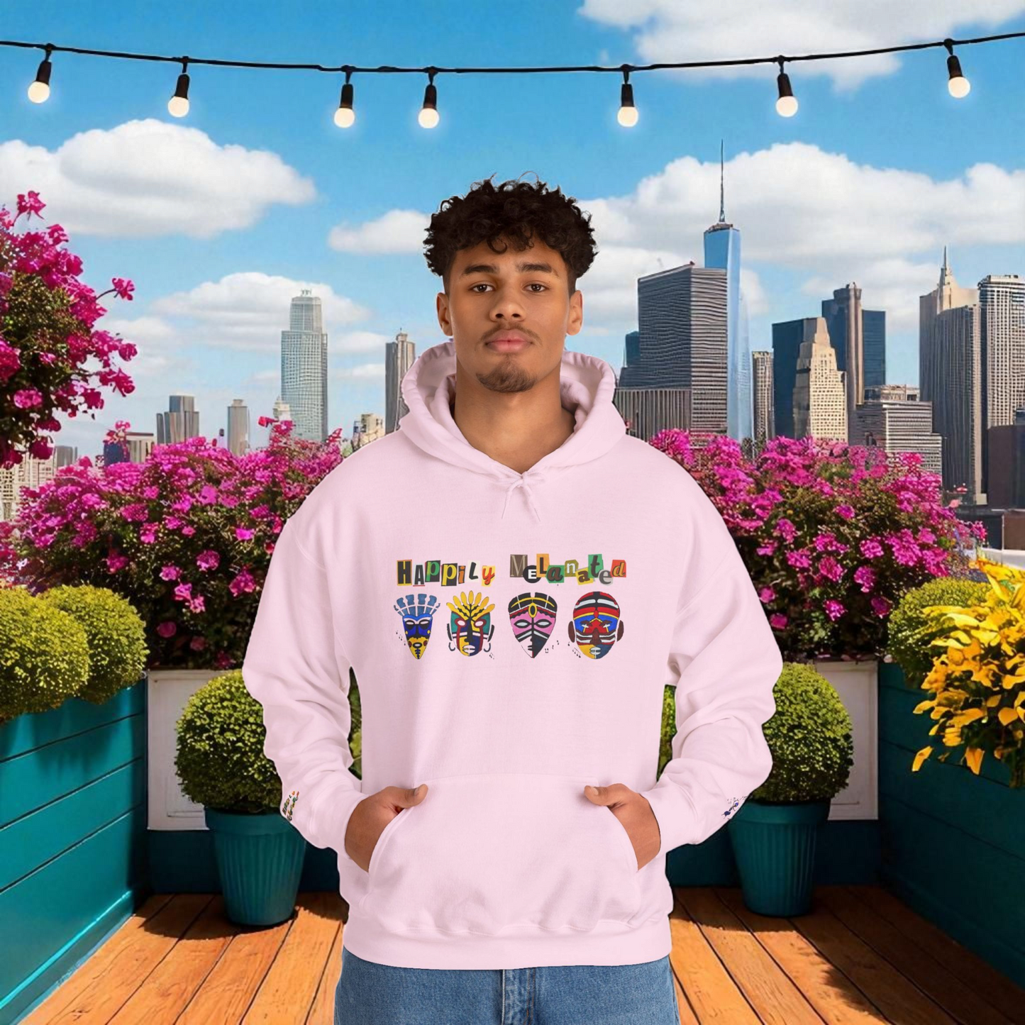 Ethnic Streetwear Unisex Heavy Blend, Hand-Drawn Tribal Music Art, Daily Wear
