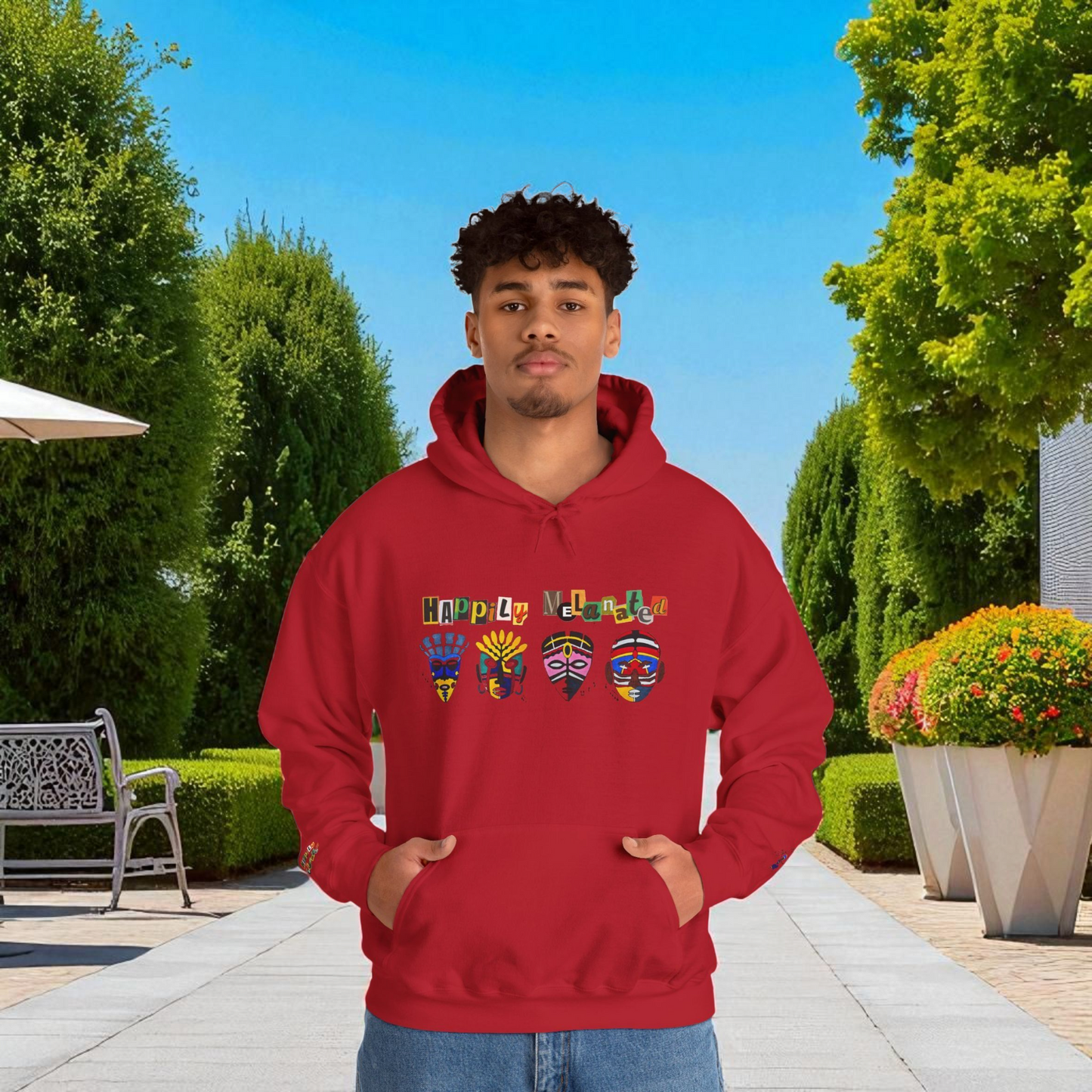 Ethnic Streetwear Unisex Heavy Blend, Hand-Drawn Tribal Music Art, Daily Wear