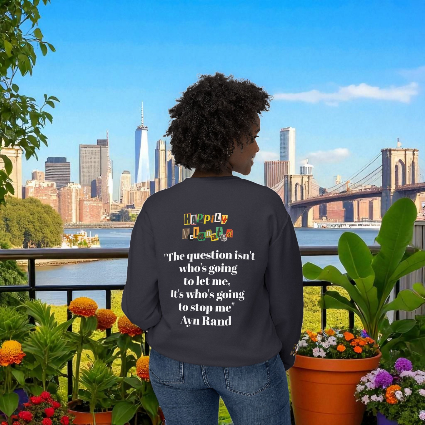 Afrocentric Graphic Sweatshirt - Black Art Unisex Lightweight Crewneck