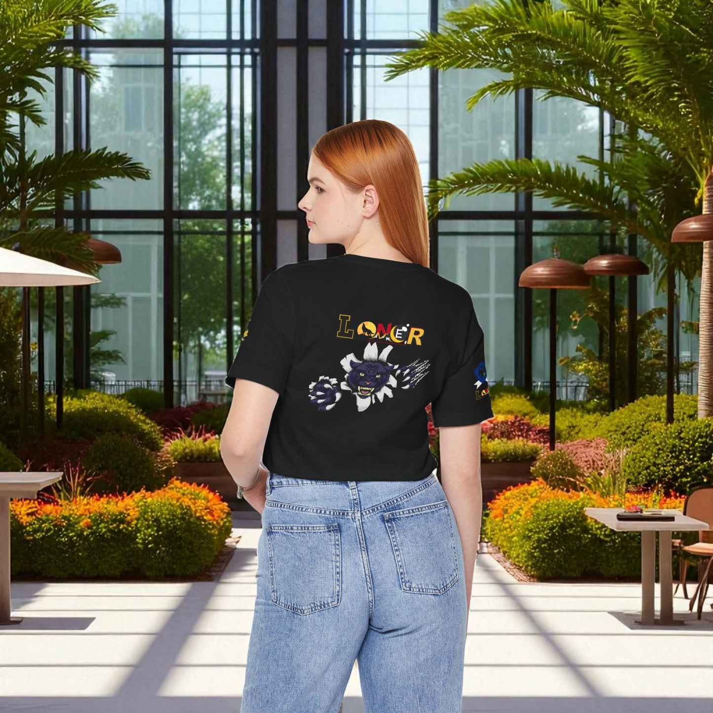 Panther Graphic Unisex Tee, Wild Animal Art Shirt, Jersey Wolf Design Top, Graphic Tee