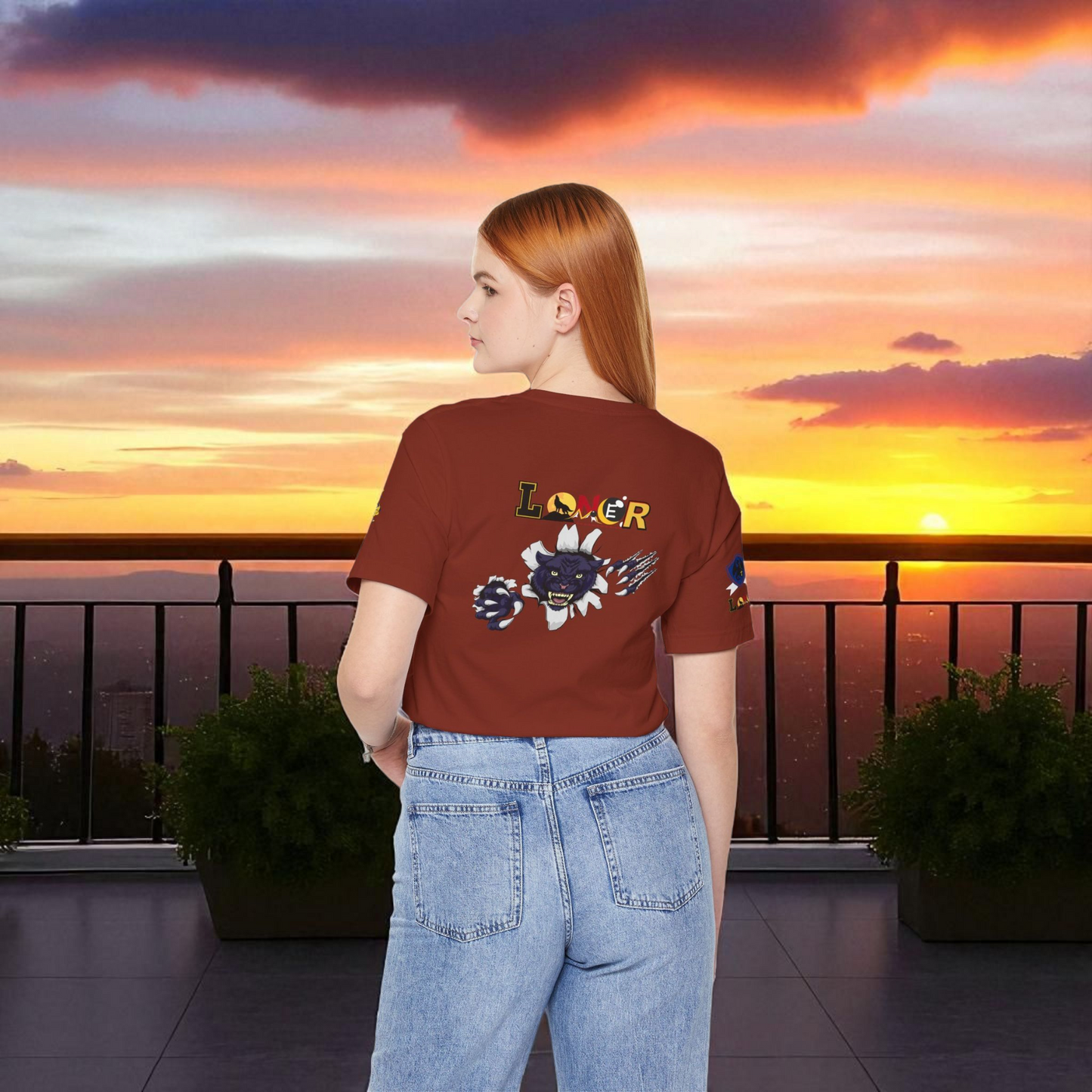 Panther Graphic Unisex Tee, Wild Animal Art Shirt, Jersey Wolf Design Top, Graphic Tee