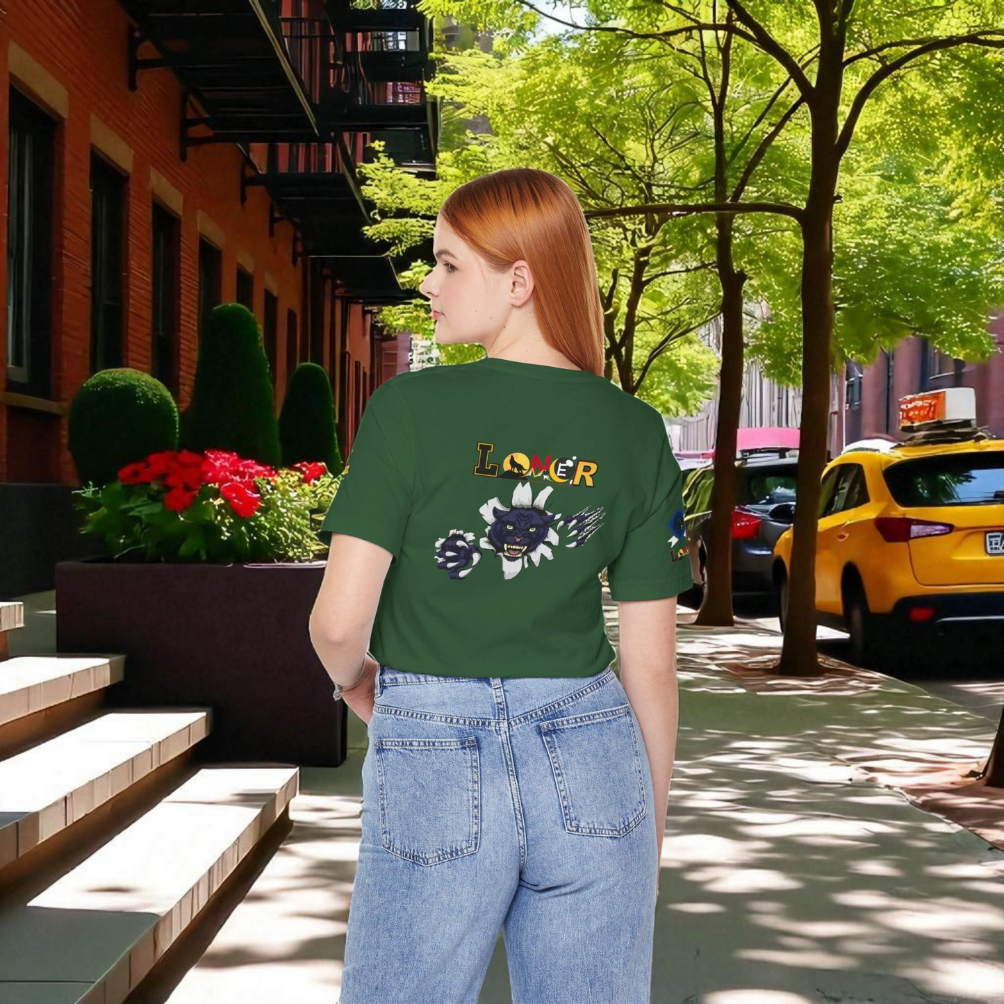 Panther Graphic Unisex Tee, Wild Animal Art Shirt, Jersey Wolf Design Top, Graphic Tee