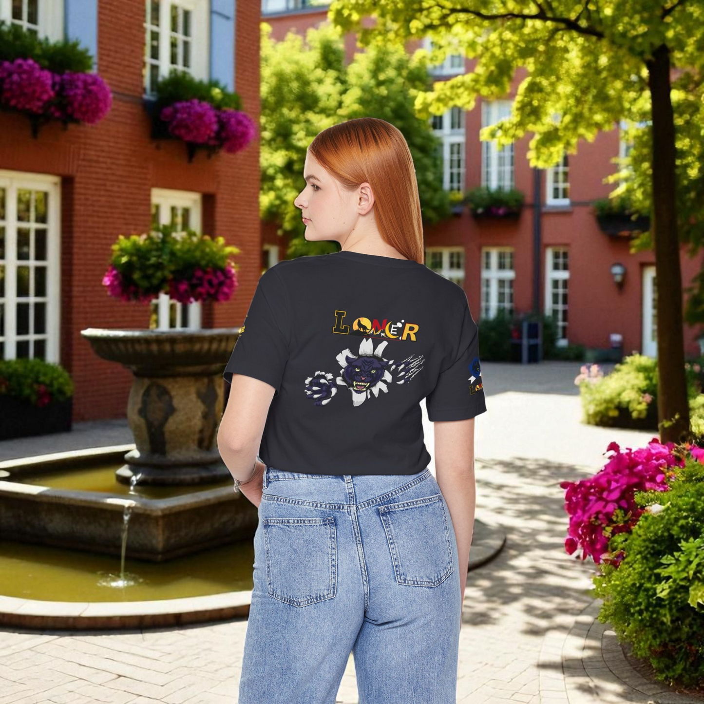 Panther Graphic Unisex Tee, Wild Animal Art Shirt, Jersey Wolf Design Top, Graphic Tee