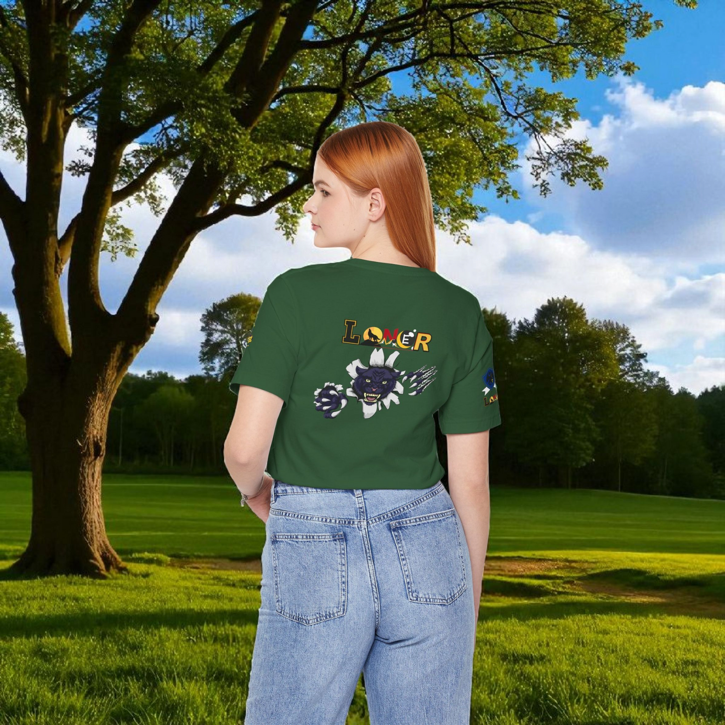 Panther Graphic Unisex Tee, Wild Animal Art Shirt, Jersey Wolf Design Top, Graphic Tee