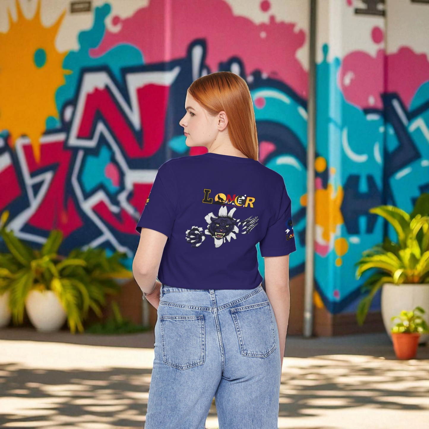 Panther Graphic Unisex Tee, Wild Animal Art Shirt, Jersey Wolf Design Top, Graphic Tee