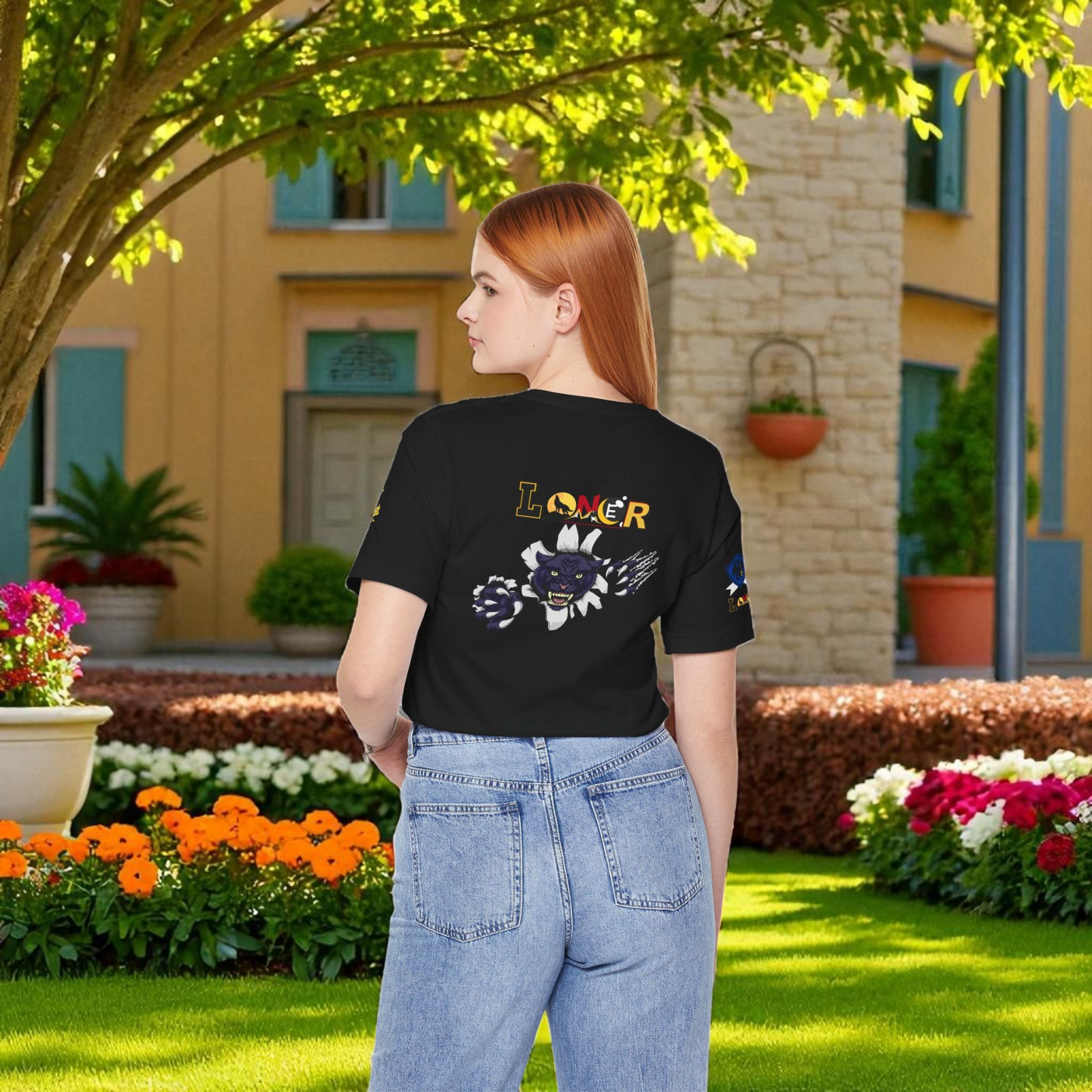 Panther Graphic Unisex Tee, Wild Animal Art Shirt, Jersey Wolf Design Top, Graphic Tee