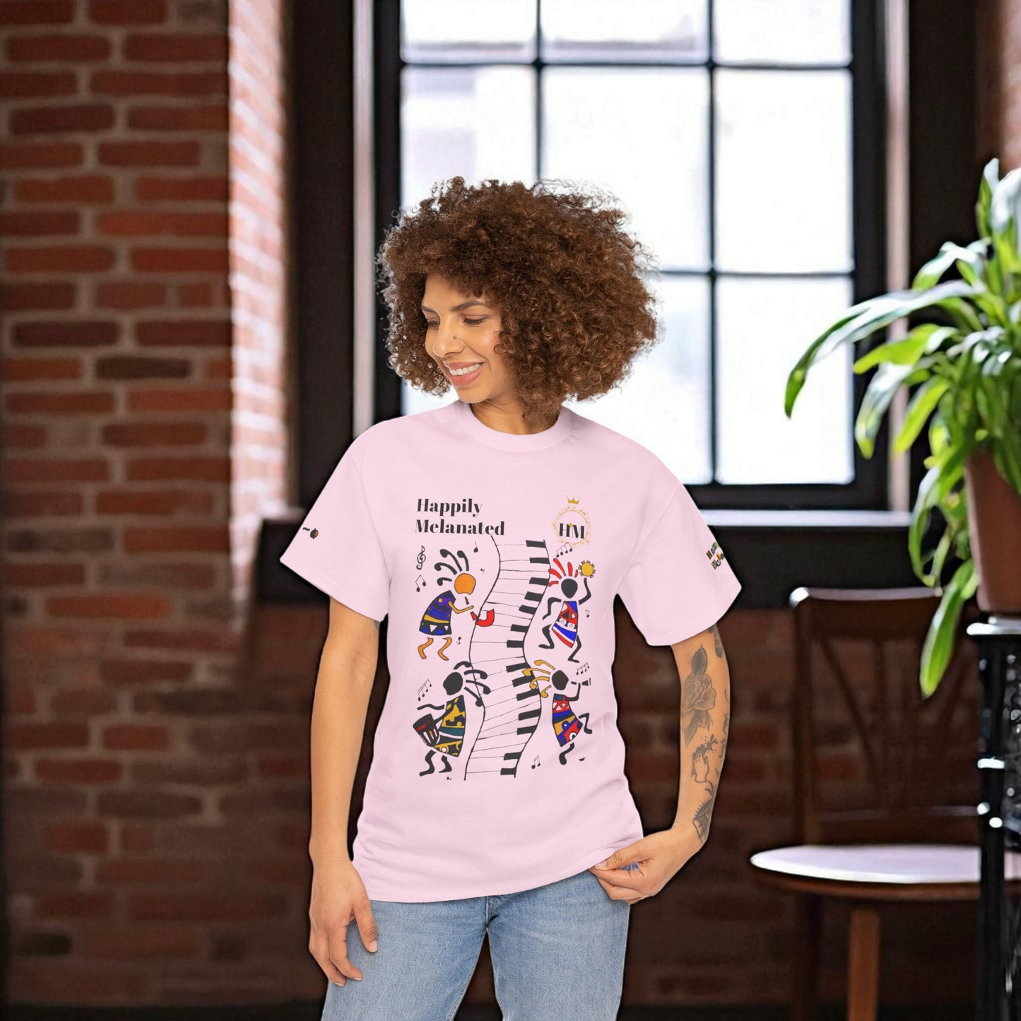 Afro Music, Piano Graphic Unisex Tee, Hand Drawn Music Shirt, Jazz Lover Gift, Musical Art