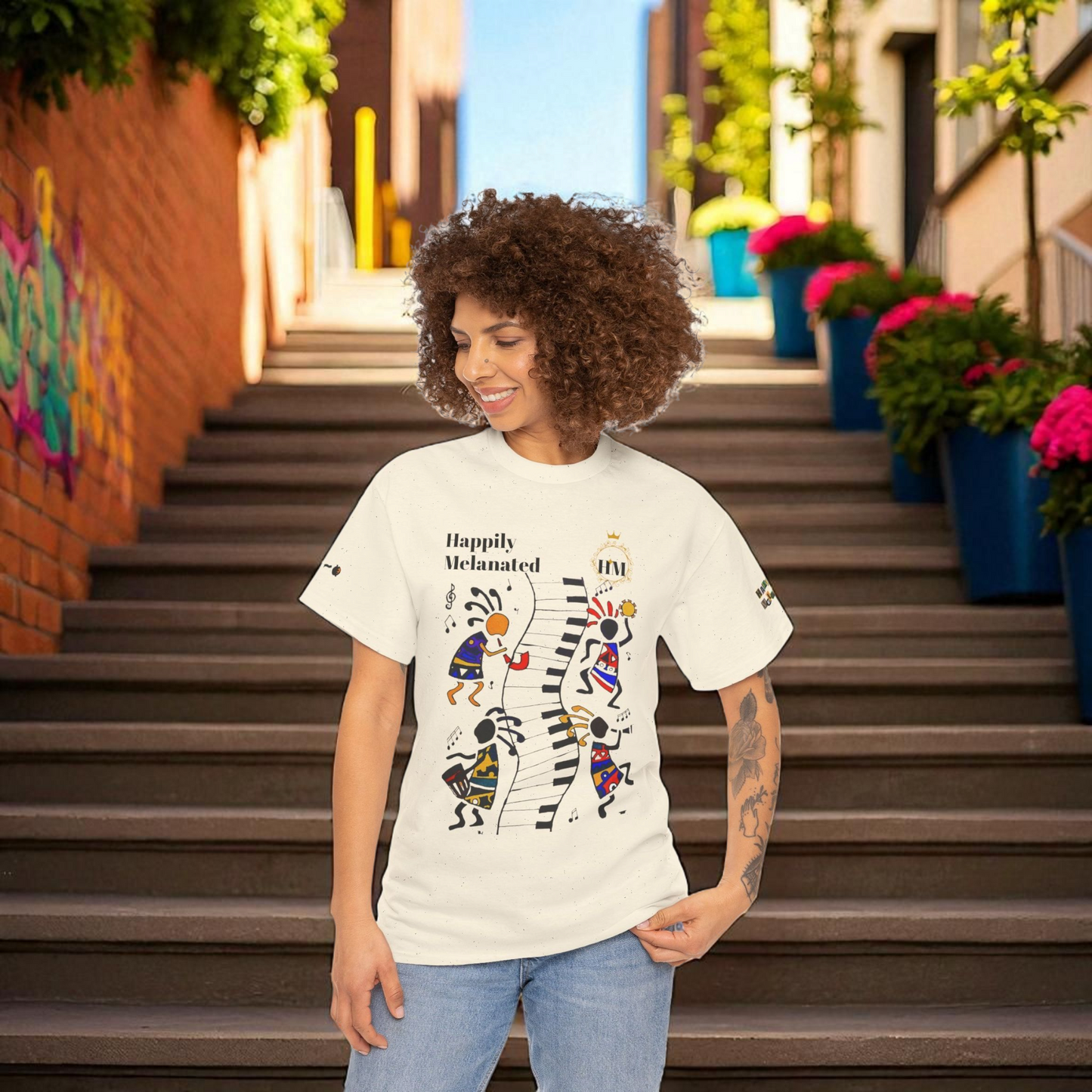 Afro Music, Piano Graphic Unisex Tee, Hand Drawn Music Shirt, Jazz Lover Gift, Musical Art
