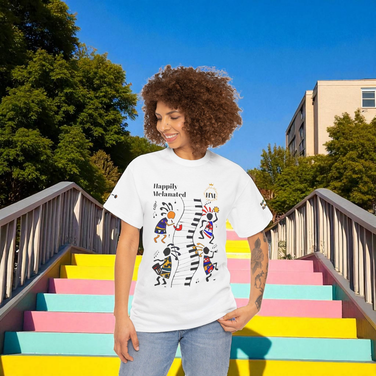 Afro Music, Piano Graphic Unisex Tee, Hand Drawn Music Shirt, Jazz Lover Gift, Musical Art