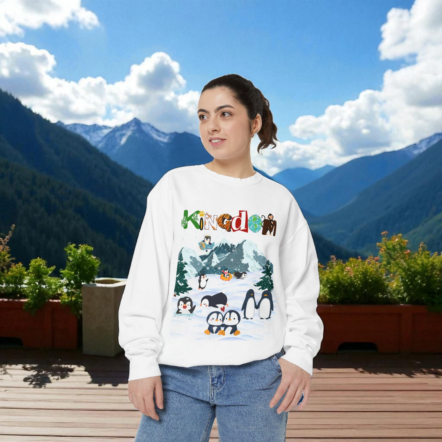 Arctic Animals, Penguins Graphic Unisex Sweatshirt, Winter Jumper, Animal Lover Gift
