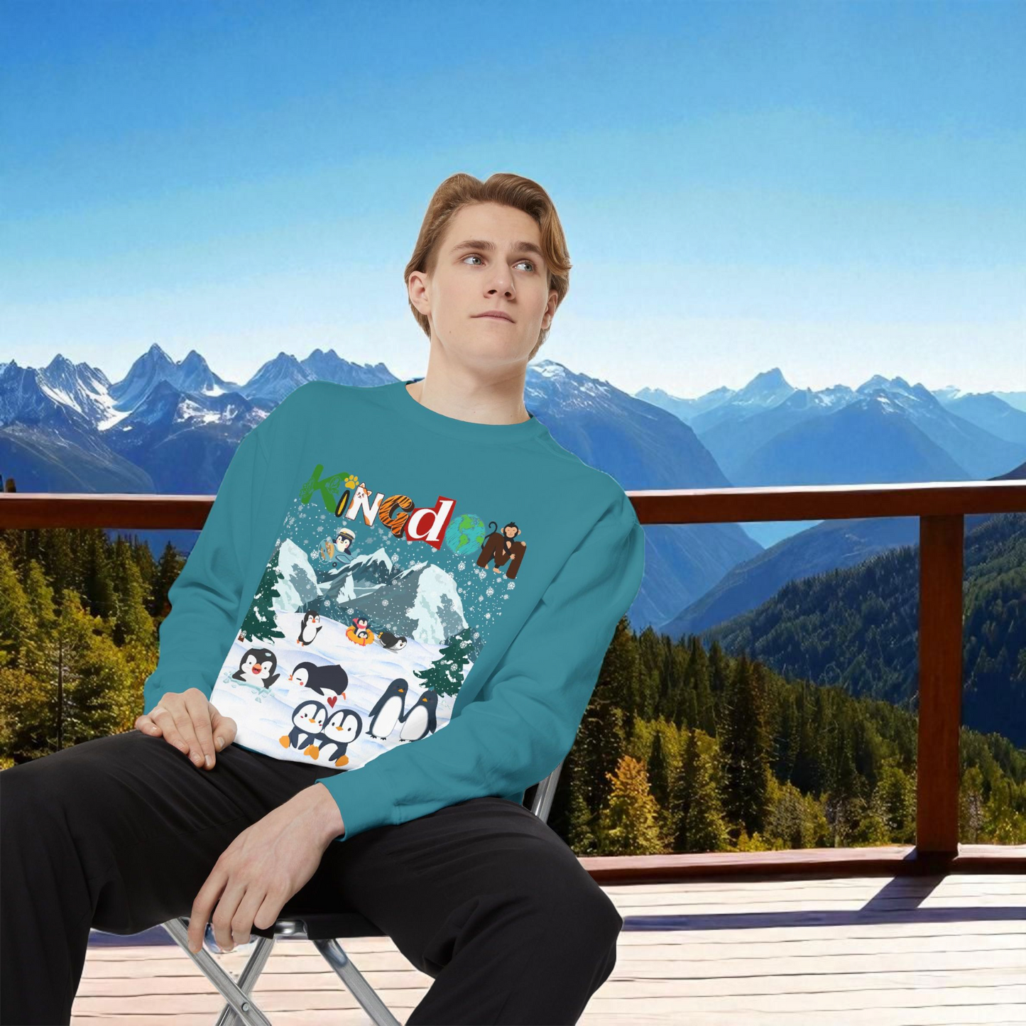 Arctic Animals, Penguins Graphic Unisex Sweatshirt, Winter Jumper, Animal Lover Gift