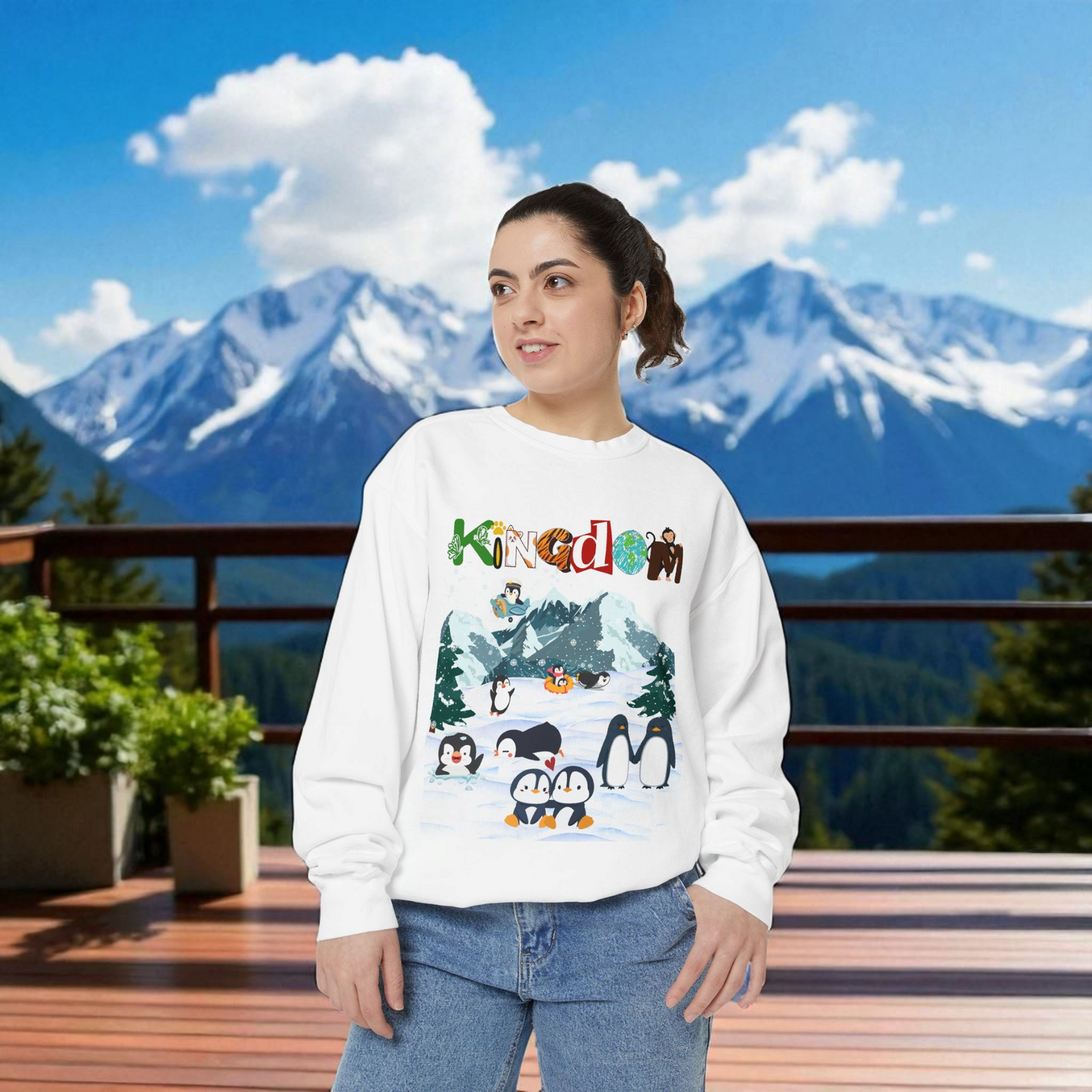 Arctic Animals, Penguins Graphic Unisex Sweatshirt, Winter Jumper, Animal Lover Gift