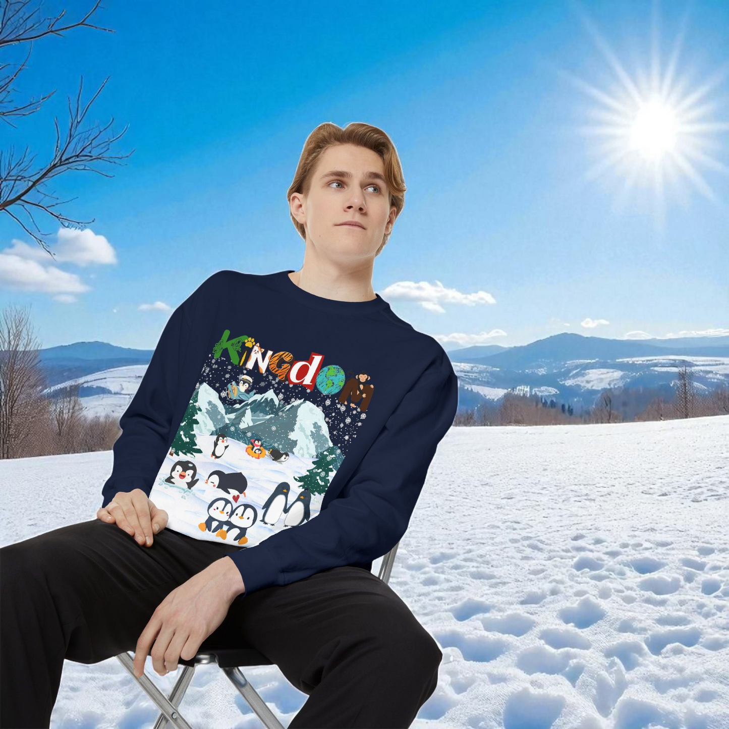 Arctic Animals, Penguins Graphic Unisex Sweatshirt, Winter Jumper, Animal Lover Gift