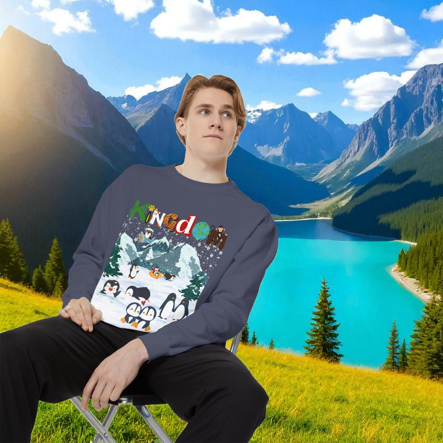 Arctic Animals, Penguins Graphic Unisex Sweatshirt, Winter Jumper, Animal Lover Gift
