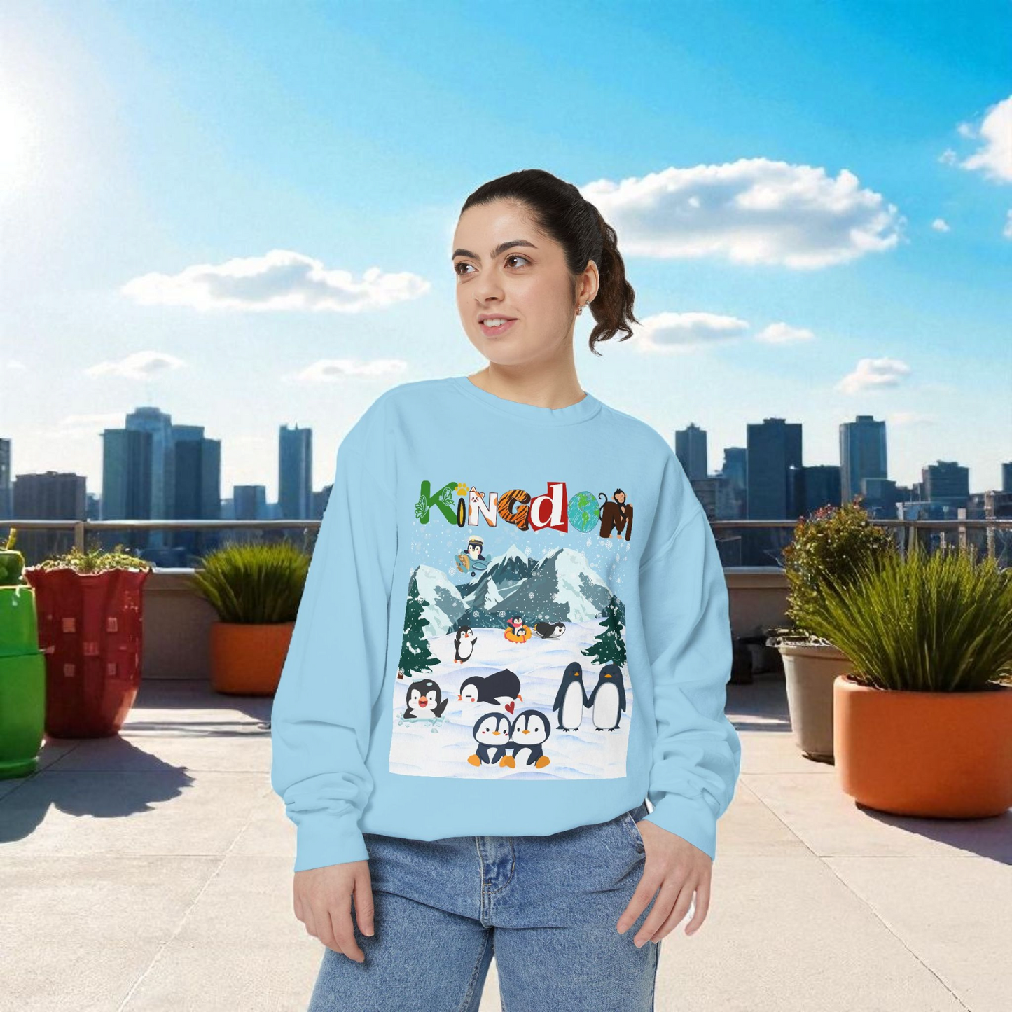 Arctic Animals, Penguins Graphic Unisex Sweatshirt, Winter Jumper, Animal Lover Gift