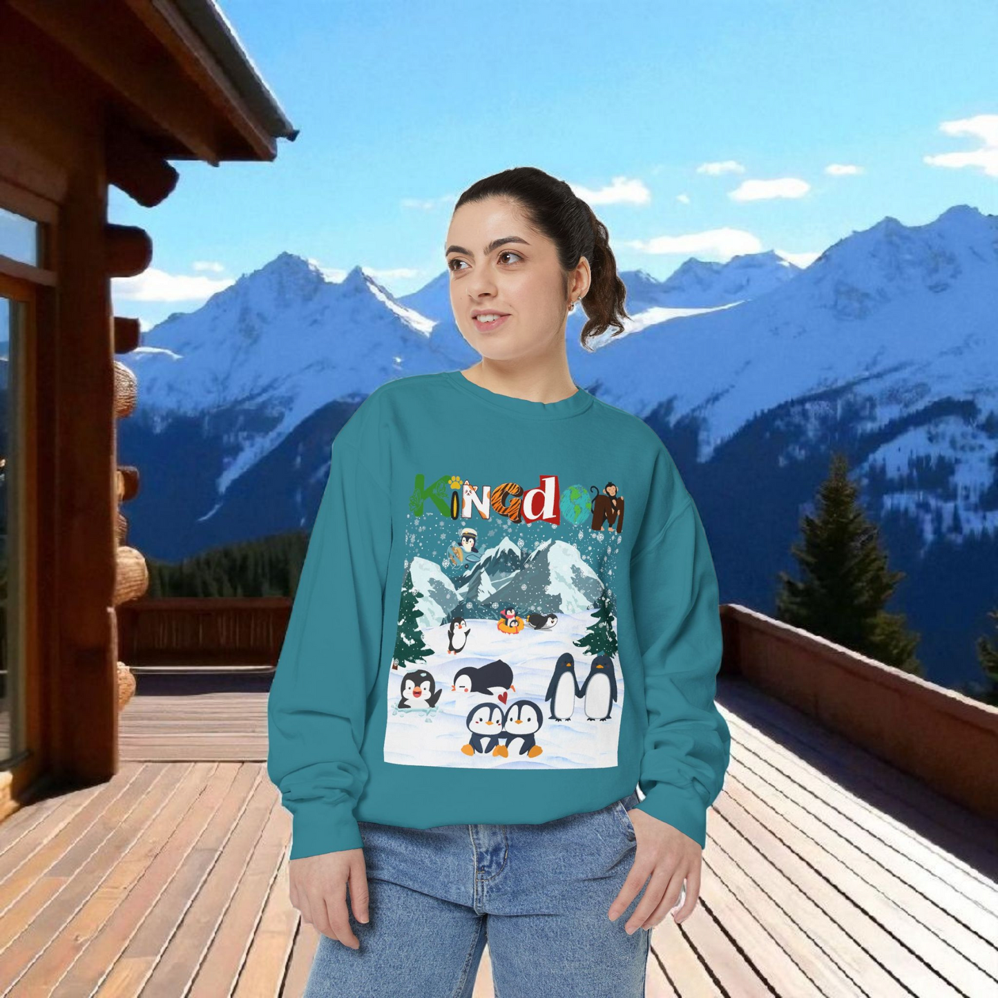 Arctic Animals, Penguins Graphic Unisex Sweatshirt, Winter Jumper, Animal Lover Gift
