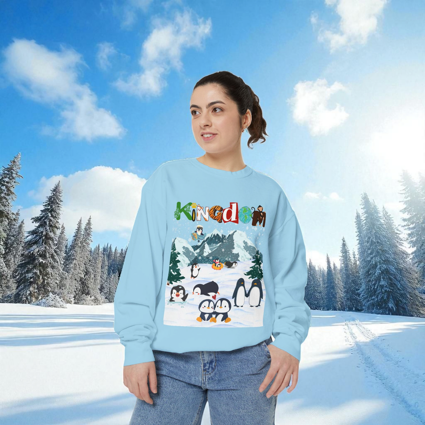 Arctic Animals, Penguins Graphic Unisex Sweatshirt, Winter Jumper, Animal Lover Gift