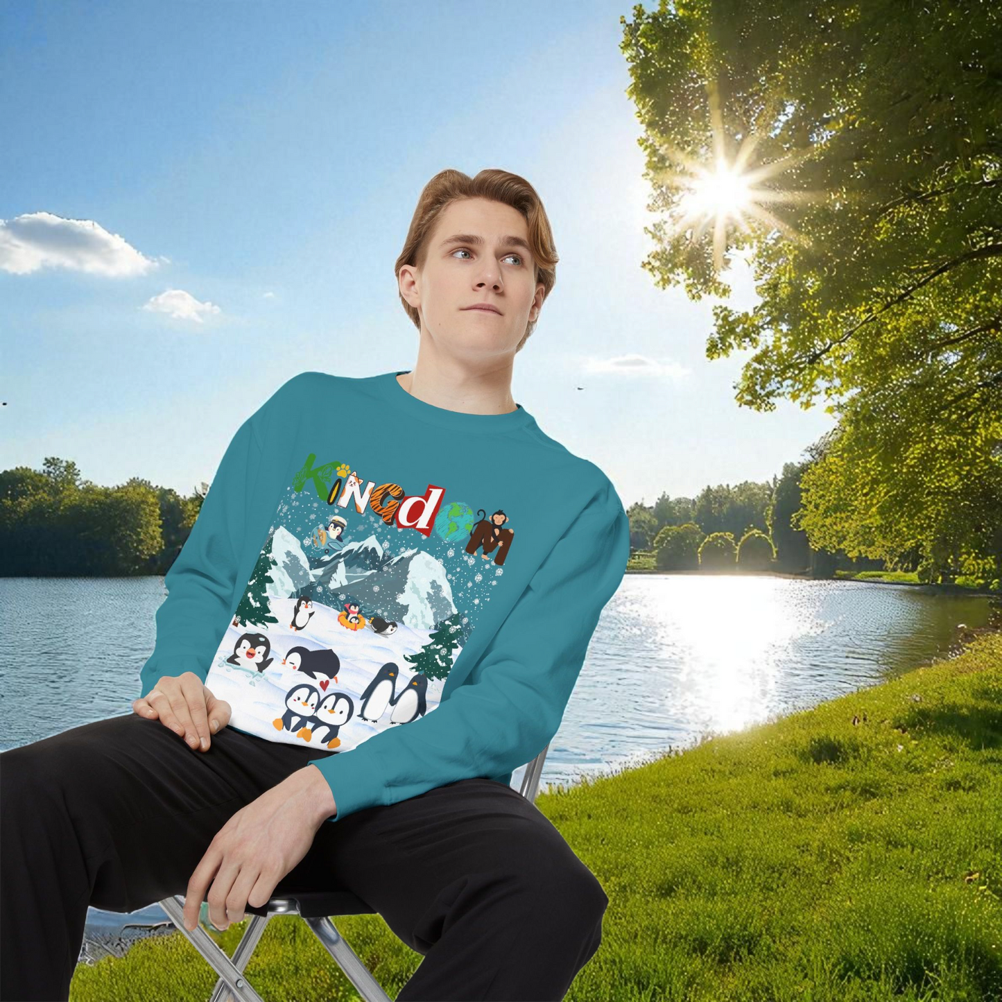 Arctic Animals, Penguins Graphic Unisex Sweatshirt, Winter Jumper, Animal Lover Gift