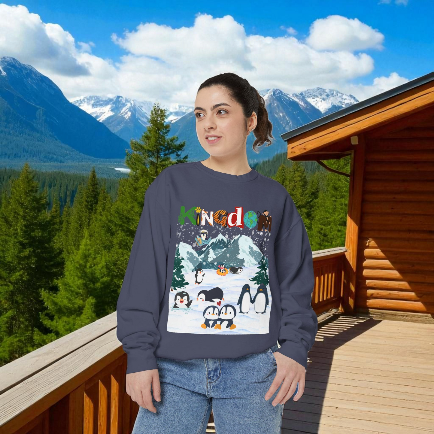 Arctic Animals, Penguins Graphic Unisex Sweatshirt, Winter Jumper, Animal Lover Gift