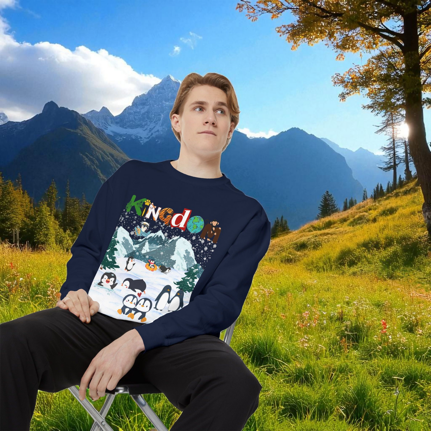 Arctic Animals, Penguins Graphic Unisex Sweatshirt, Winter Jumper, Animal Lover Gift
