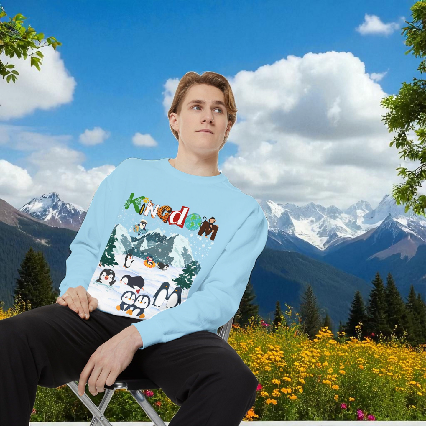 Arctic Animals, Penguins Graphic Unisex Sweatshirt, Winter Jumper, Animal Lover Gift