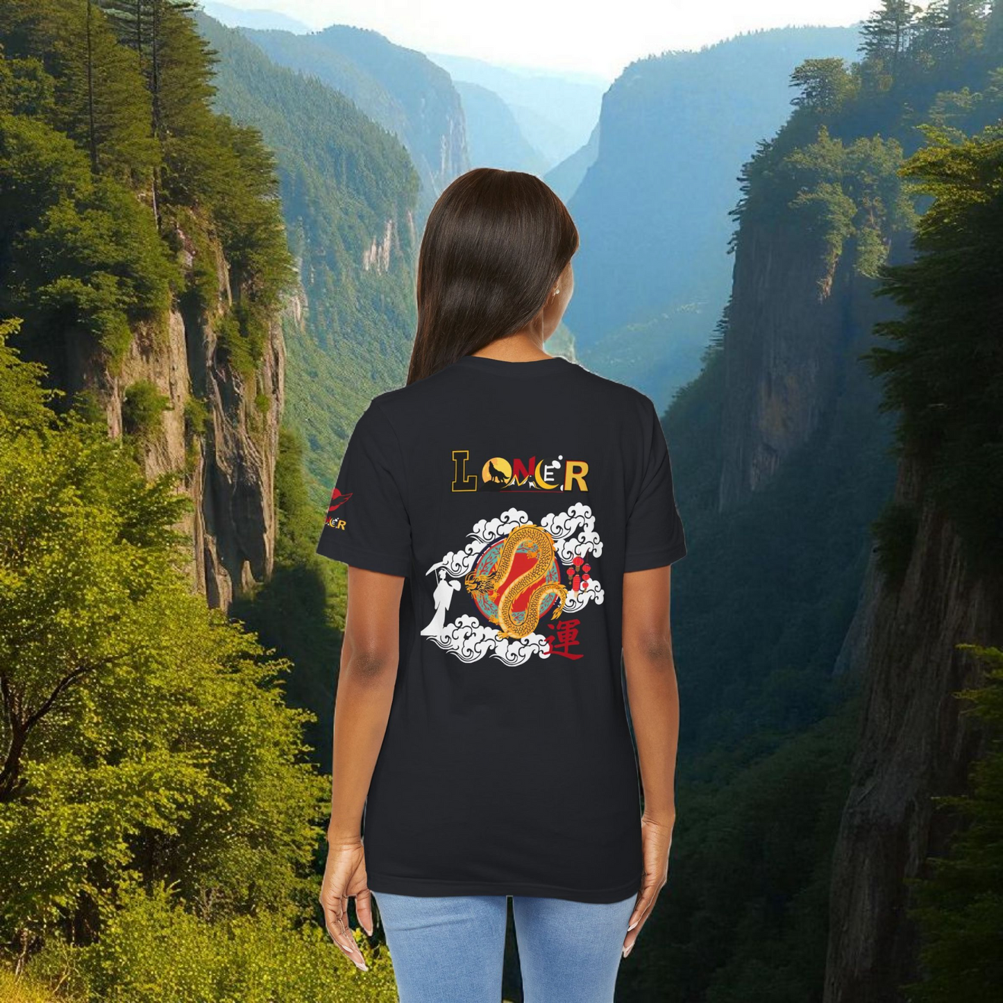 Dragon Graphic Tee, Loner Themed Unisex Shirt, Dragon Art T-Shirt, Mythical Creature Top