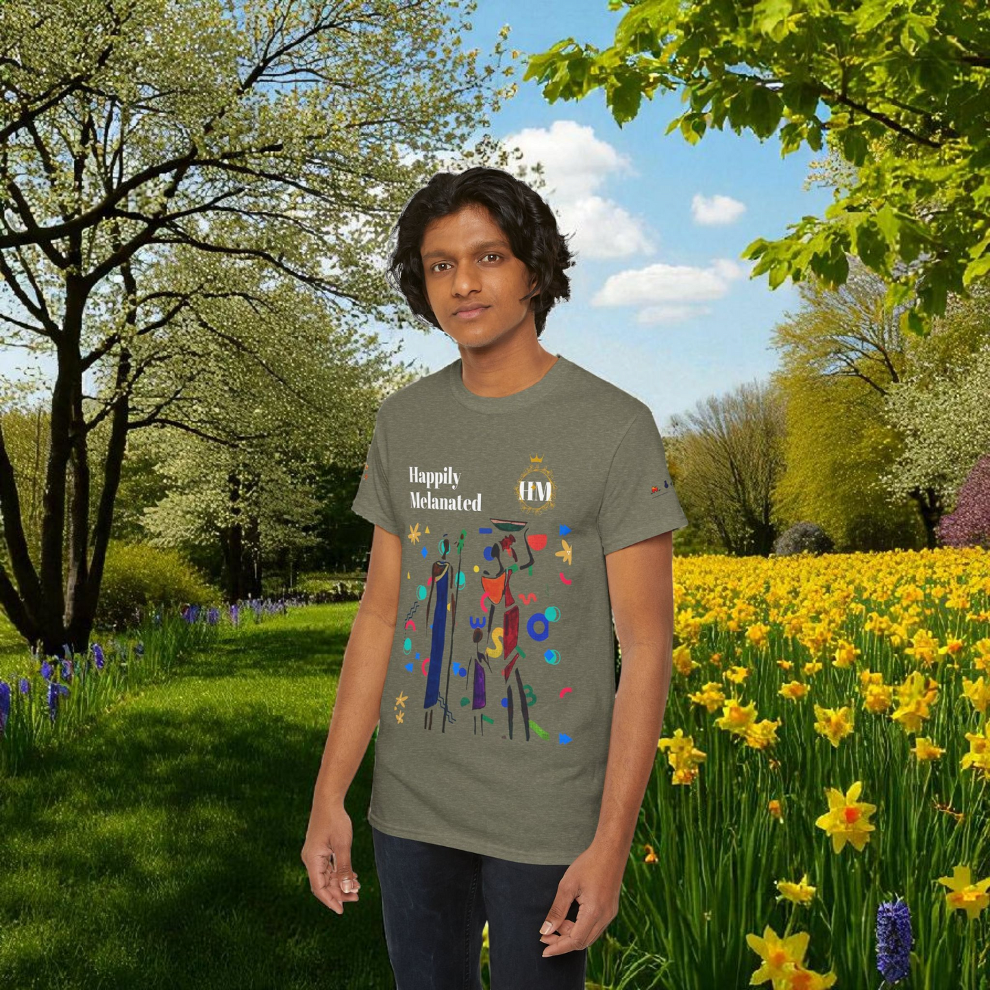 Ethnic Family Doodle Unisex Tee, Handcrafted Tshirt, Unique Family Shirt, Cultural Graphic Teee