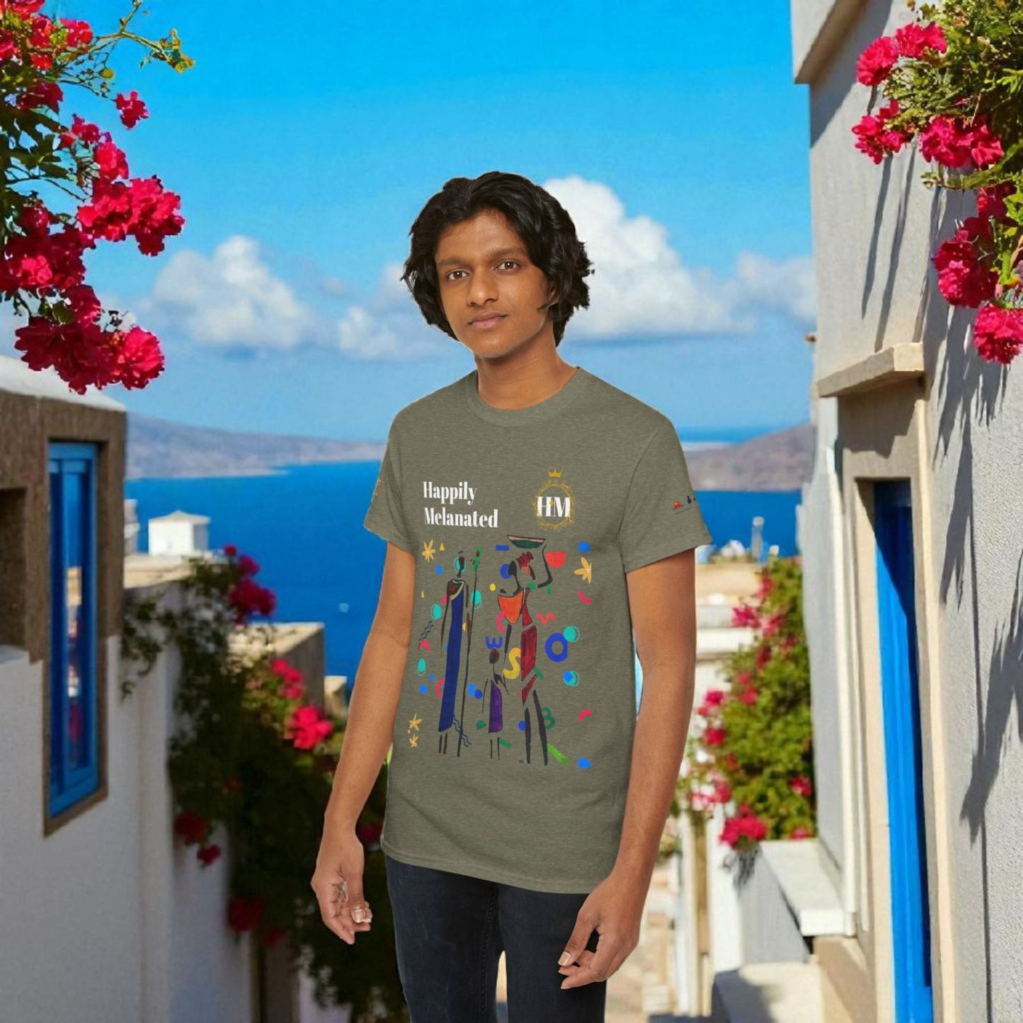 Ethnic Family Doodle Unisex Tee, Handcrafted Tshirt, Unique Family Shirt, Cultural Graphic Teee