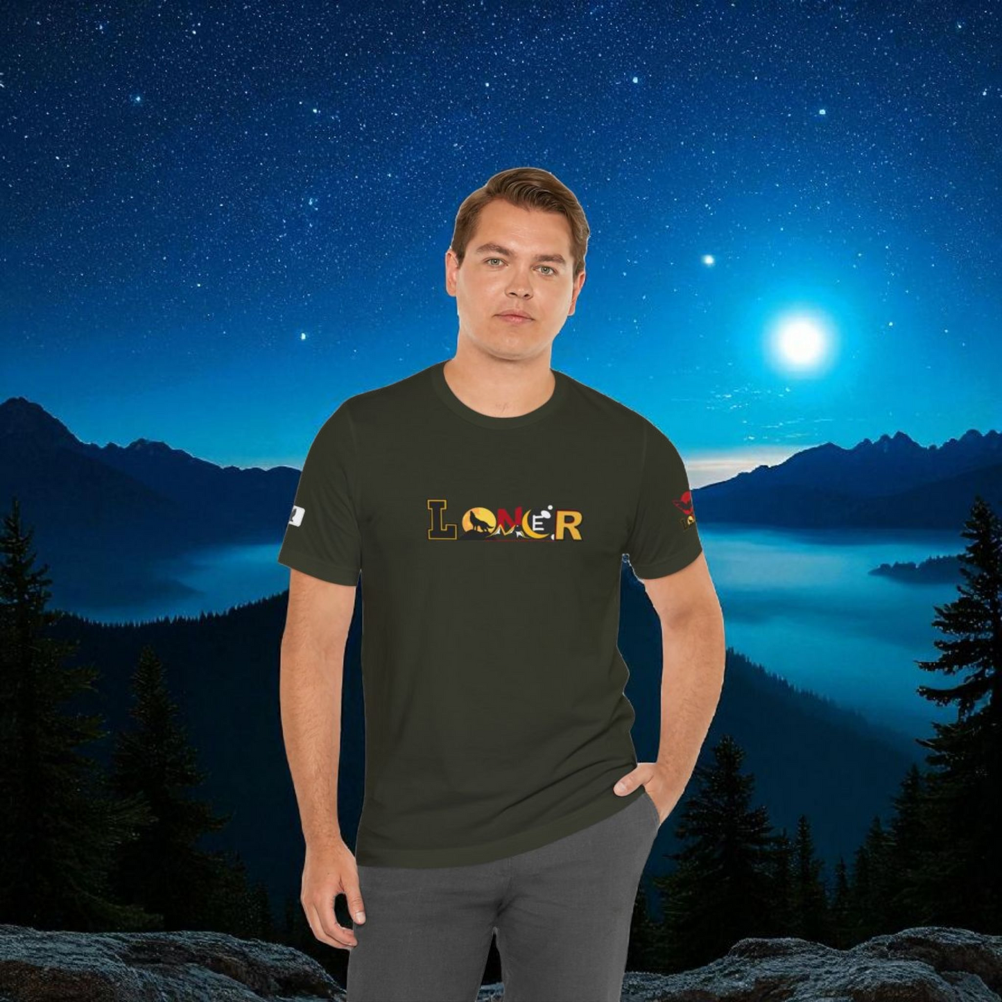 Loner Unisex Jersey Tee, Unique Hand with Eye Graphic, Moray Eels Shirt, Eye-Catching T-Shirt