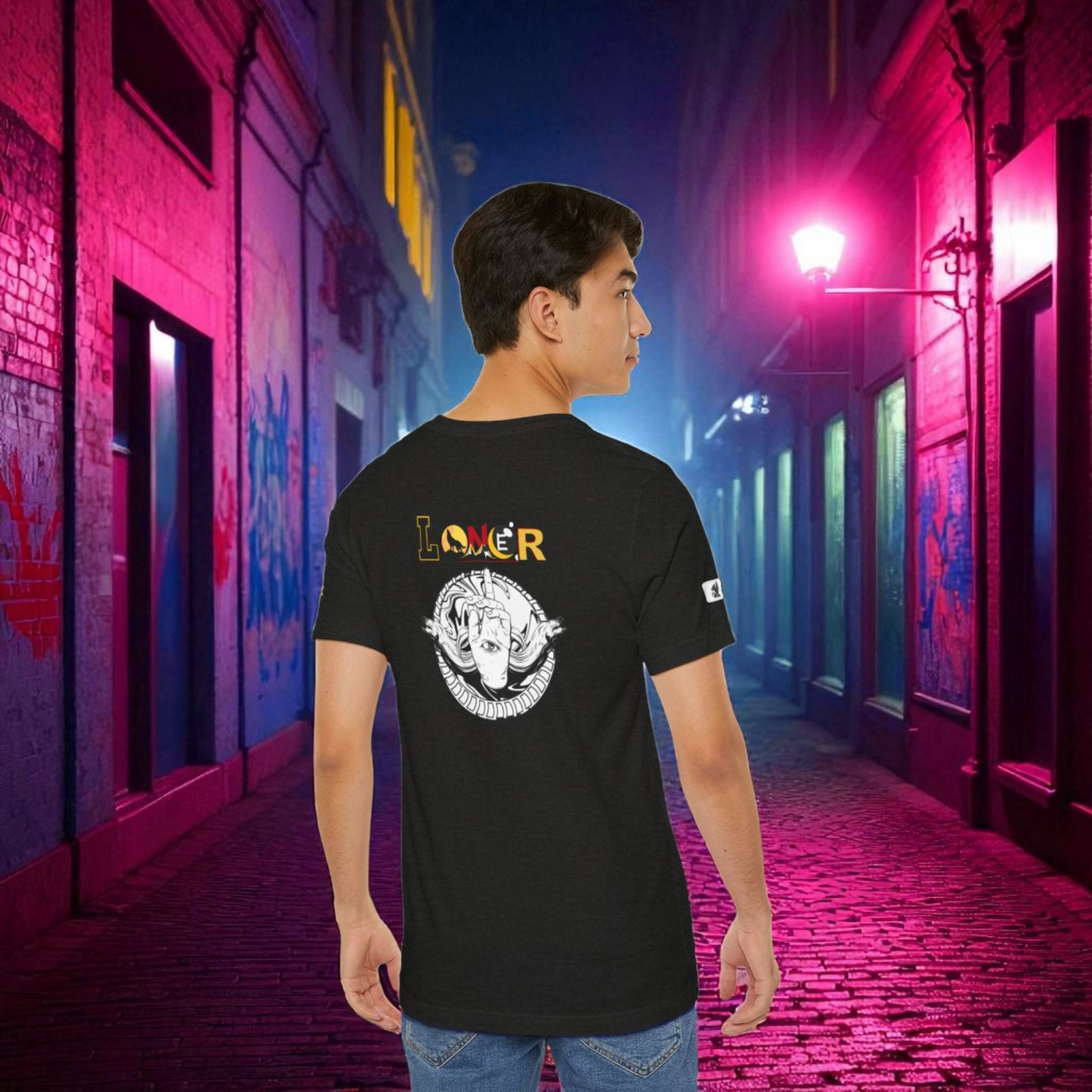 Loner Unisex Jersey Tee, Unique Hand with Eye Graphic, Moray Eels Shirt, Eye-Catching T-Shirt