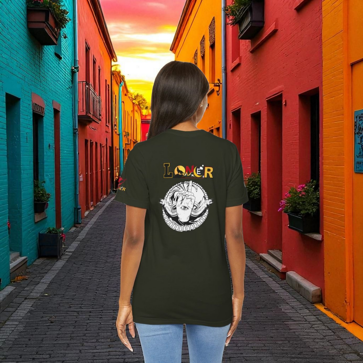 Loner Unisex Jersey Tee, Unique Hand with Eye Graphic, Moray Eels Shirt, Eye-Catching T-Shirt