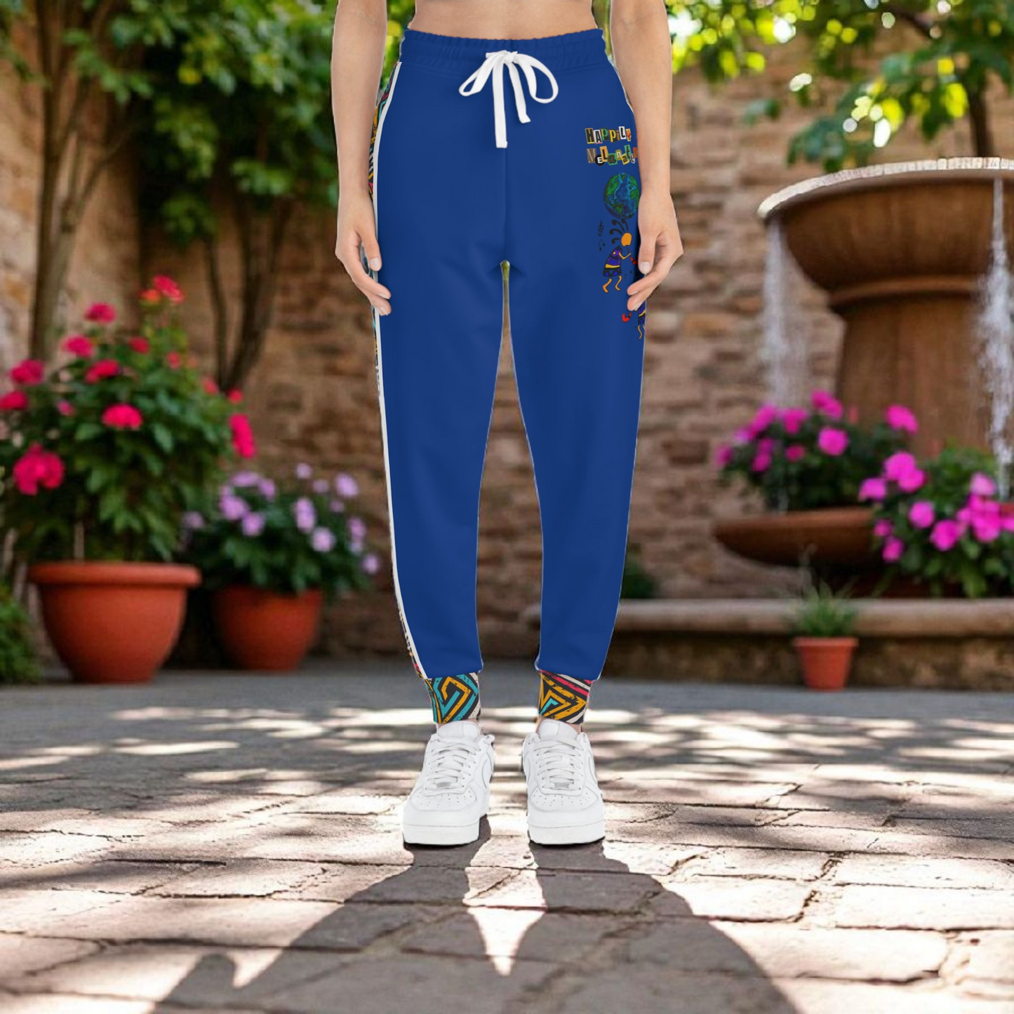 Afro Music Cartoon Art Athletic Joggers, Unisex Sweatpants, African Dance Jogging Pants