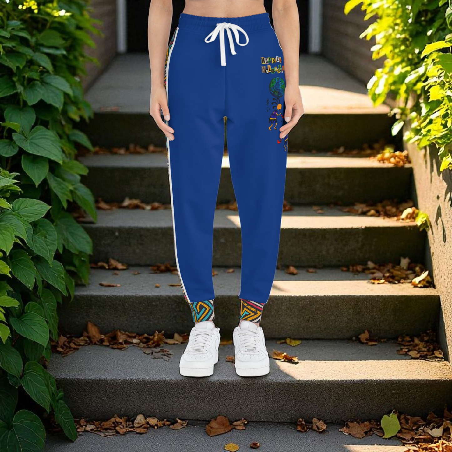 Afro Music Cartoon Art Athletic Joggers, Unisex Sweatpants, African Dance Jogging Pants