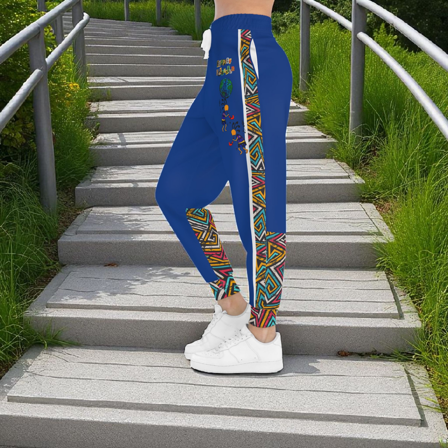 Afro Music Cartoon Art Athletic Joggers, Unisex Sweatpants, African Dance Jogging Pants