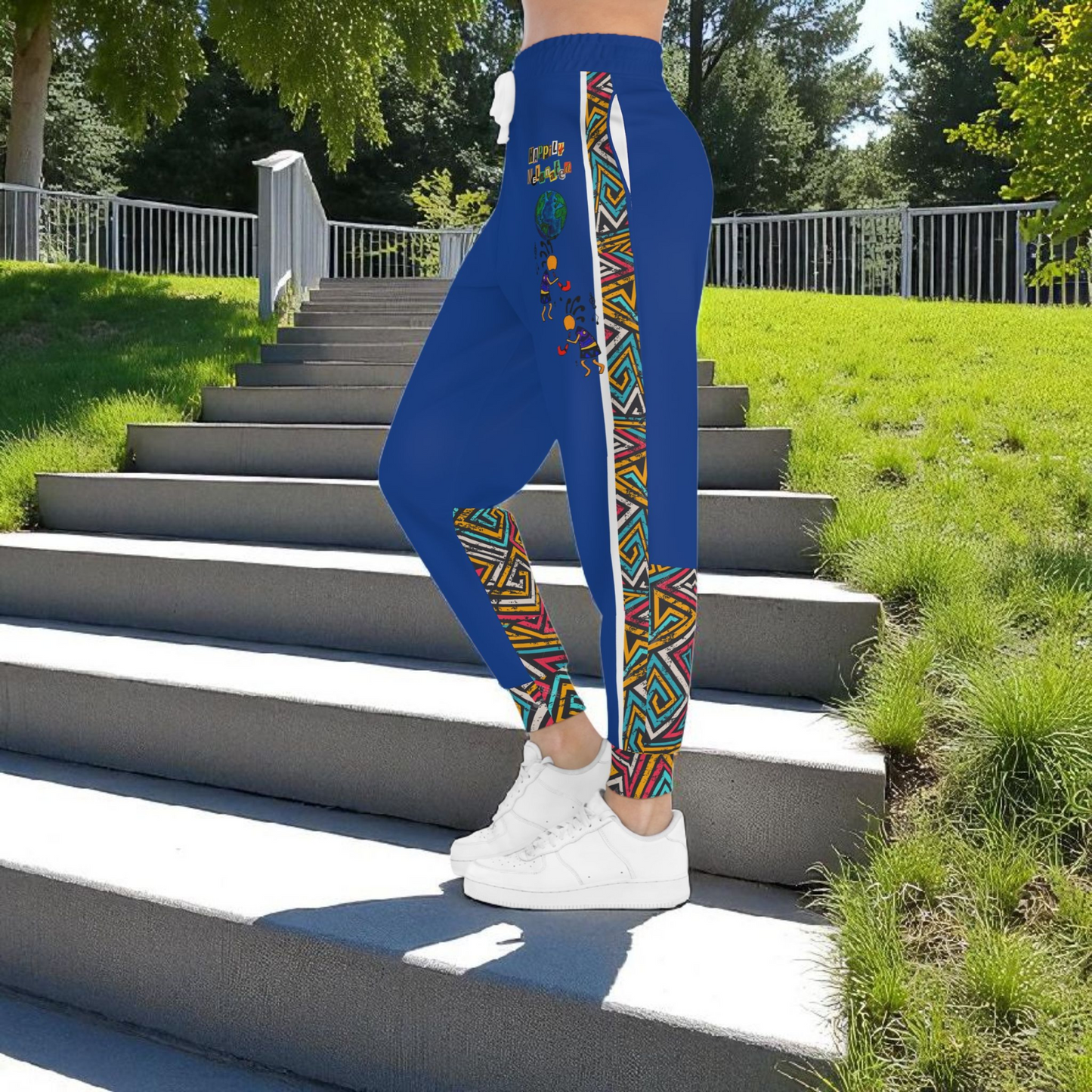Afro Music Cartoon Art Athletic Joggers, Unisex Sweatpants, African Dance Jogging Pants