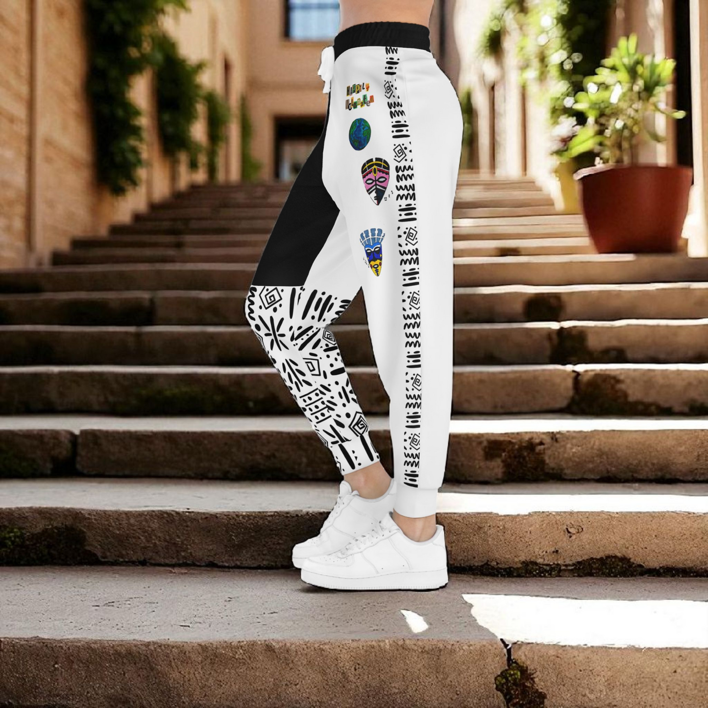 Handcrafted Afro Music Cartoon Art Unisex Joggers