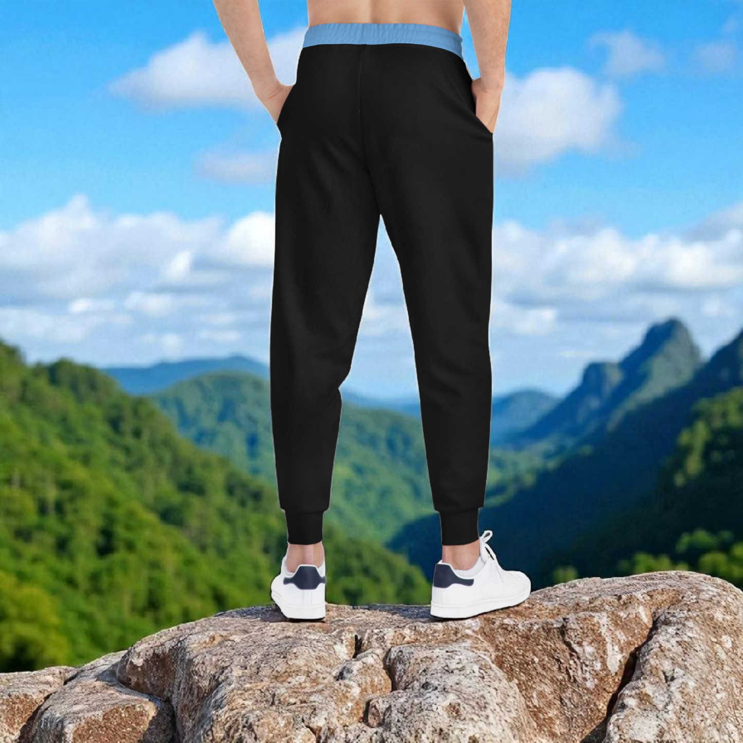 Graphic Travel-Inspired Athletic Joggers, Unisex Workout Pants