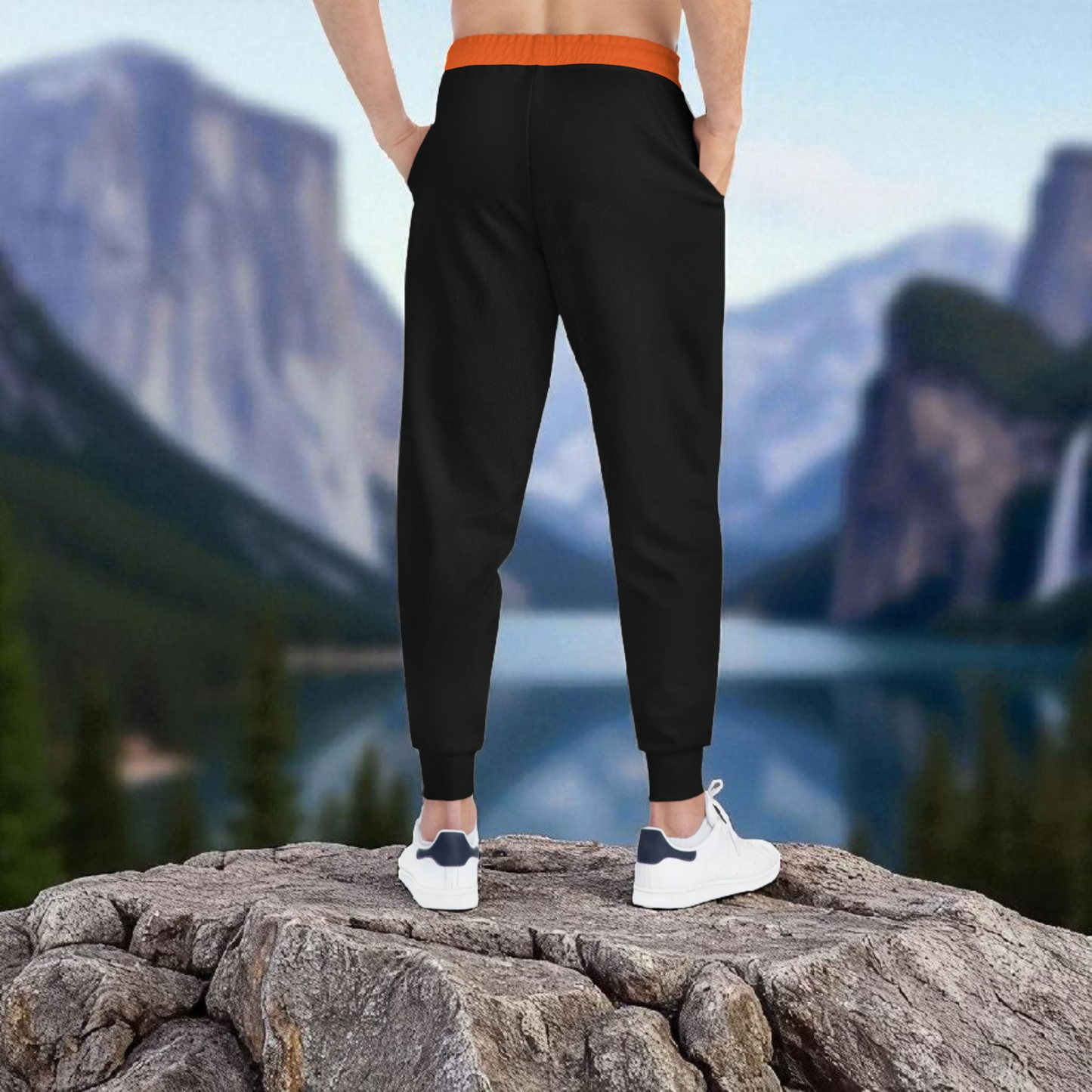 Graphic Travel-Inspired Athletic Joggers, Unisex Workout Pants