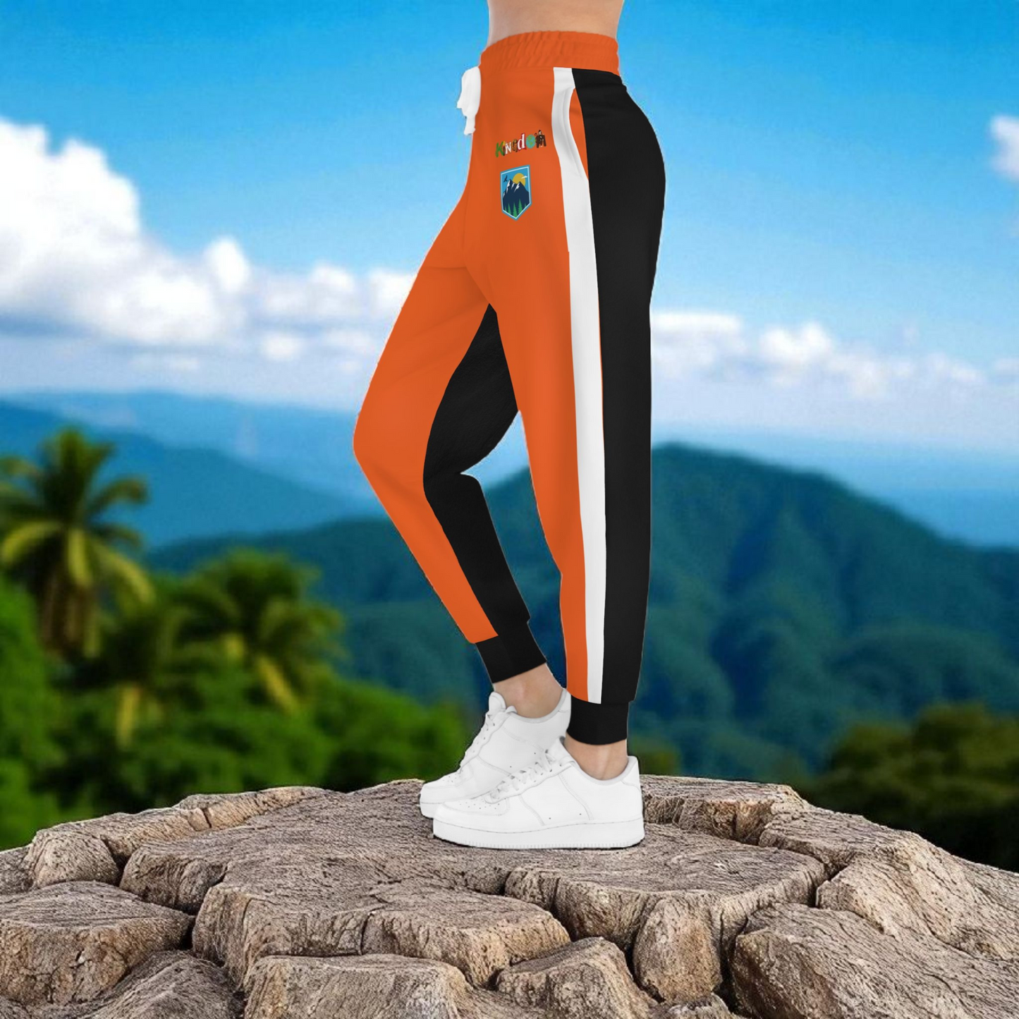 Graphic Travel-Inspired Athletic Joggers, Unisex Workout Pants
