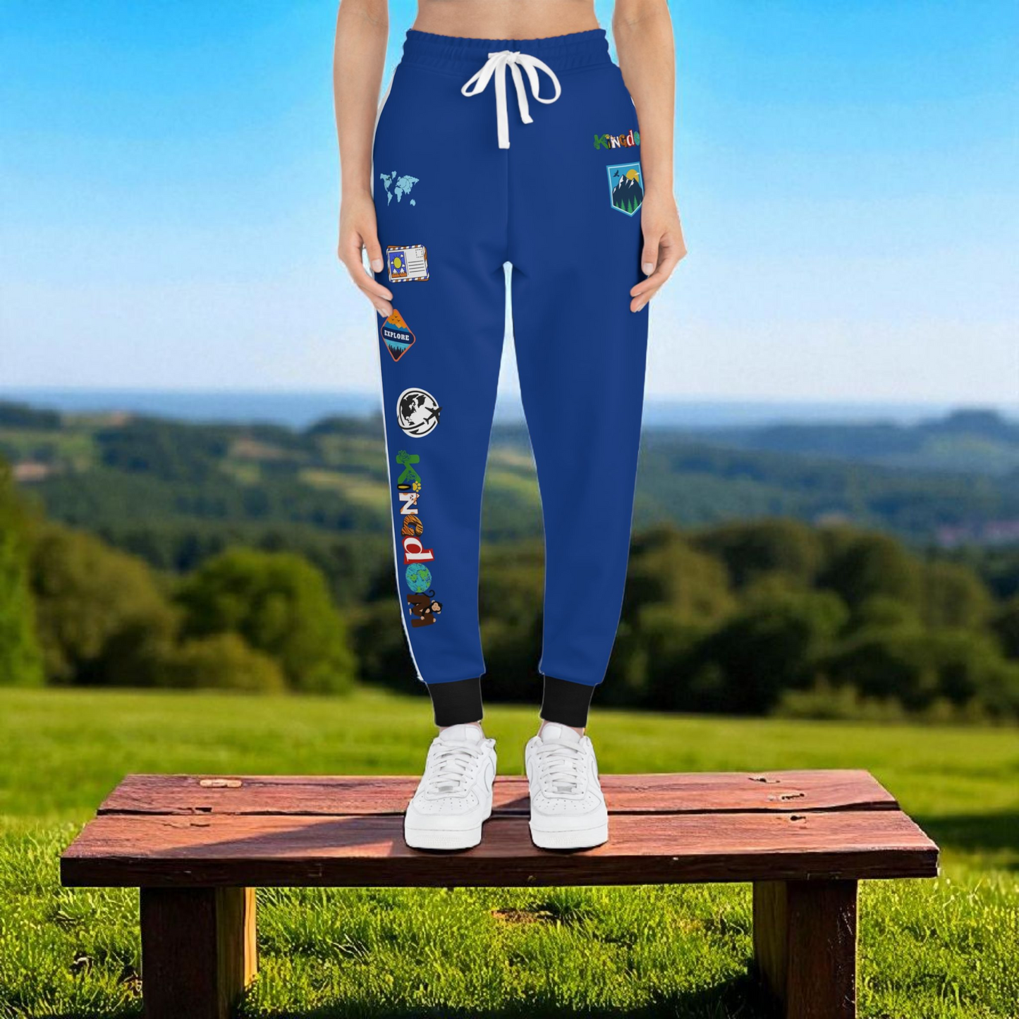Graphic Travel-Inspired Athletic Unisex Joggers | Casual Fitness Pants