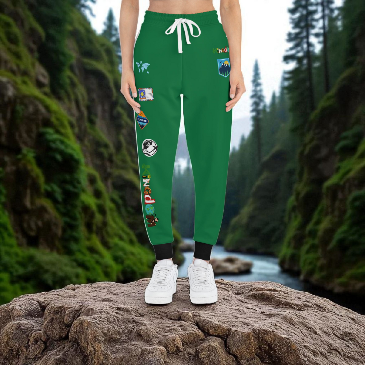 Graphic Travel-Inspired Athletic Unisex Joggers, Casual Fitness Pants