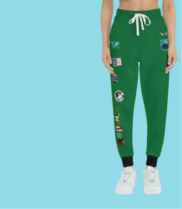 Graphic Travel-Inspired Athletic Unisex Joggers, Casual Fitness Pants
