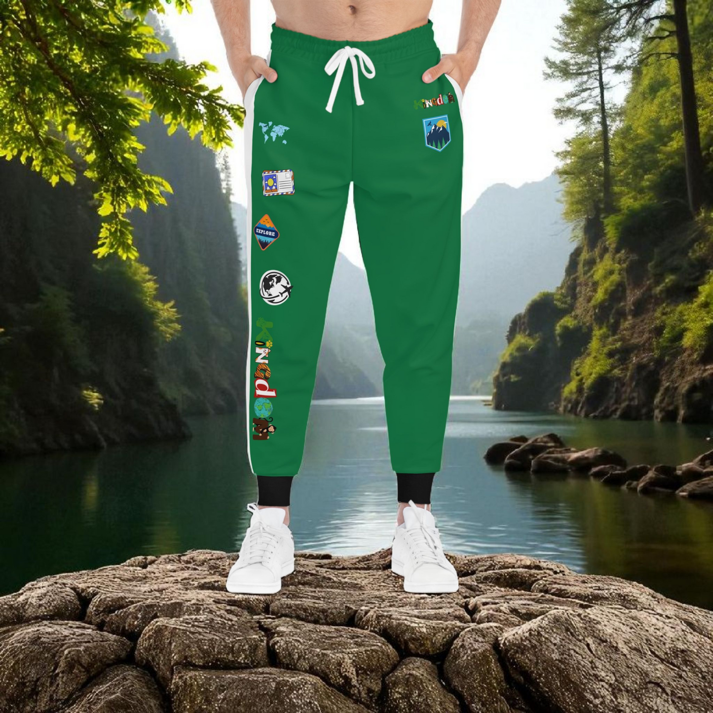 Graphic Travel-Inspired Athletic Unisex Joggers, Casual Fitness Pants