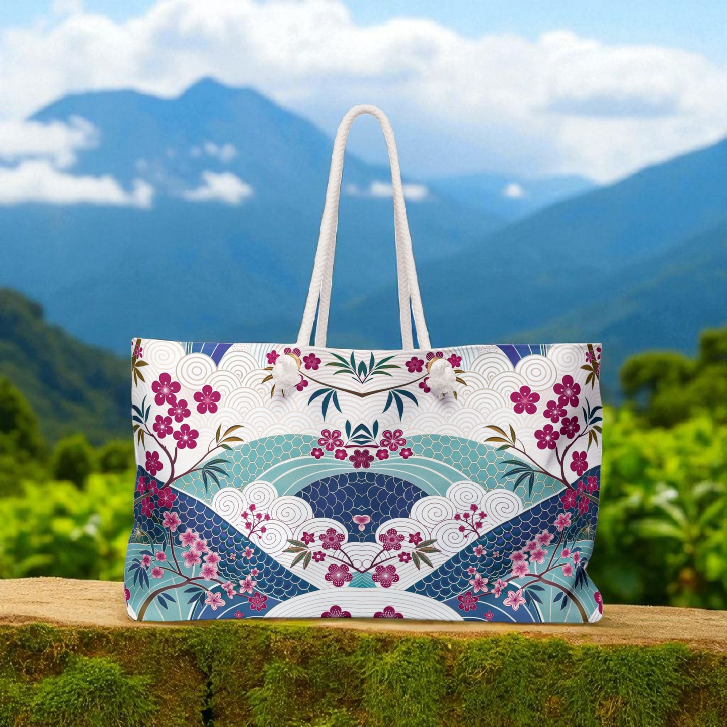 Stylish Floral Weekender Bag, Travel Tote, Floral Travel Bag