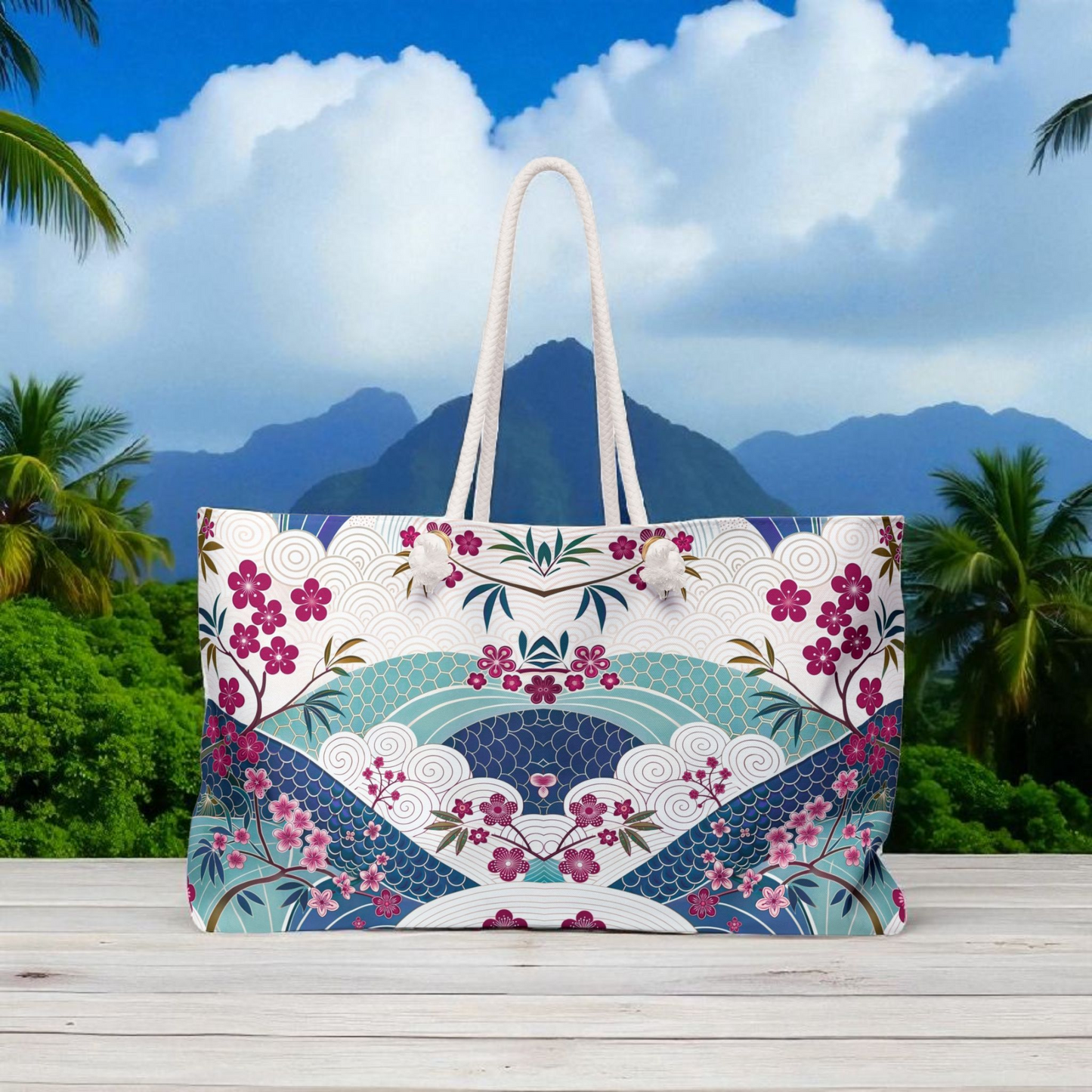 Stylish Floral Weekender Bag, Travel Tote, Floral Travel Bag