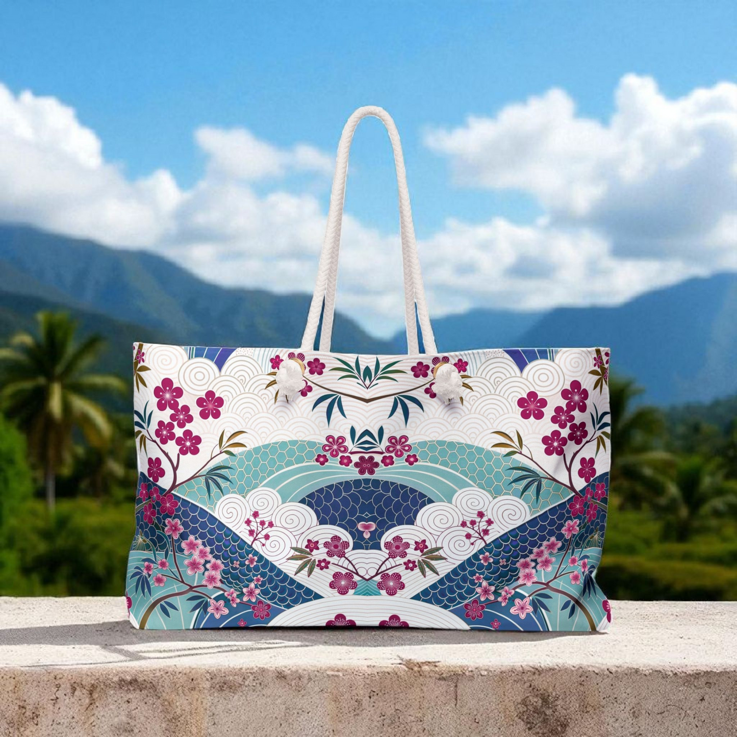 Stylish Floral Weekender Bag, Travel Tote, Floral Travel Bag