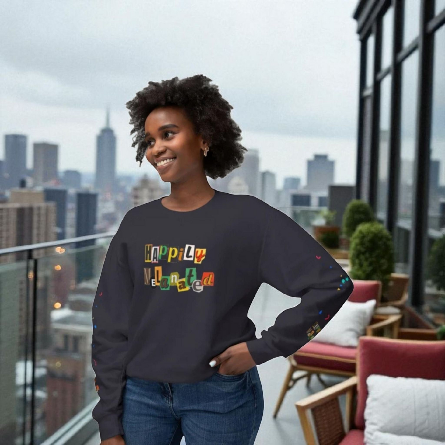 Galaxy Art Unisex Sweatshirt, Handcrafted Space Design, Celestial Print