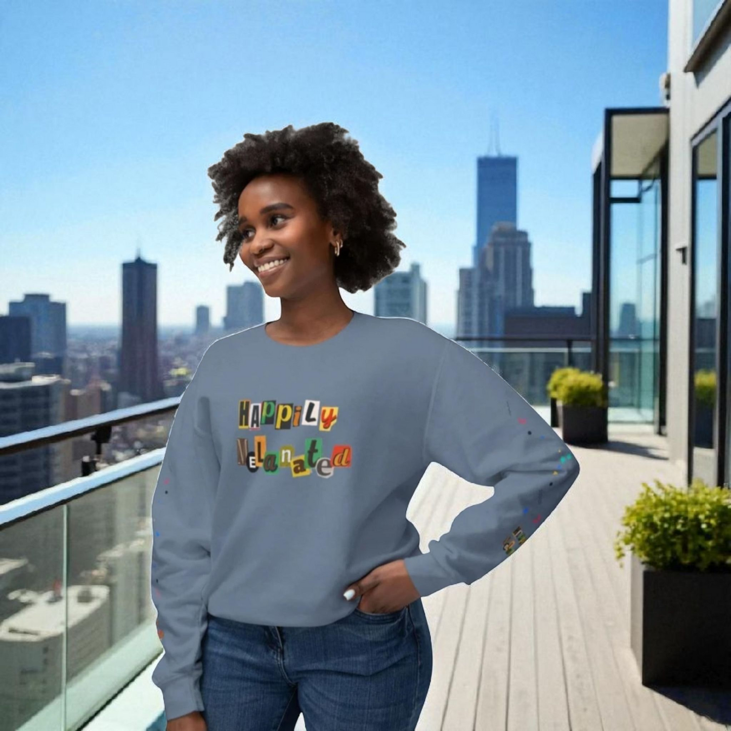 Galaxy Art Unisex Sweatshirt, Handcrafted Space Design, Celestial Print