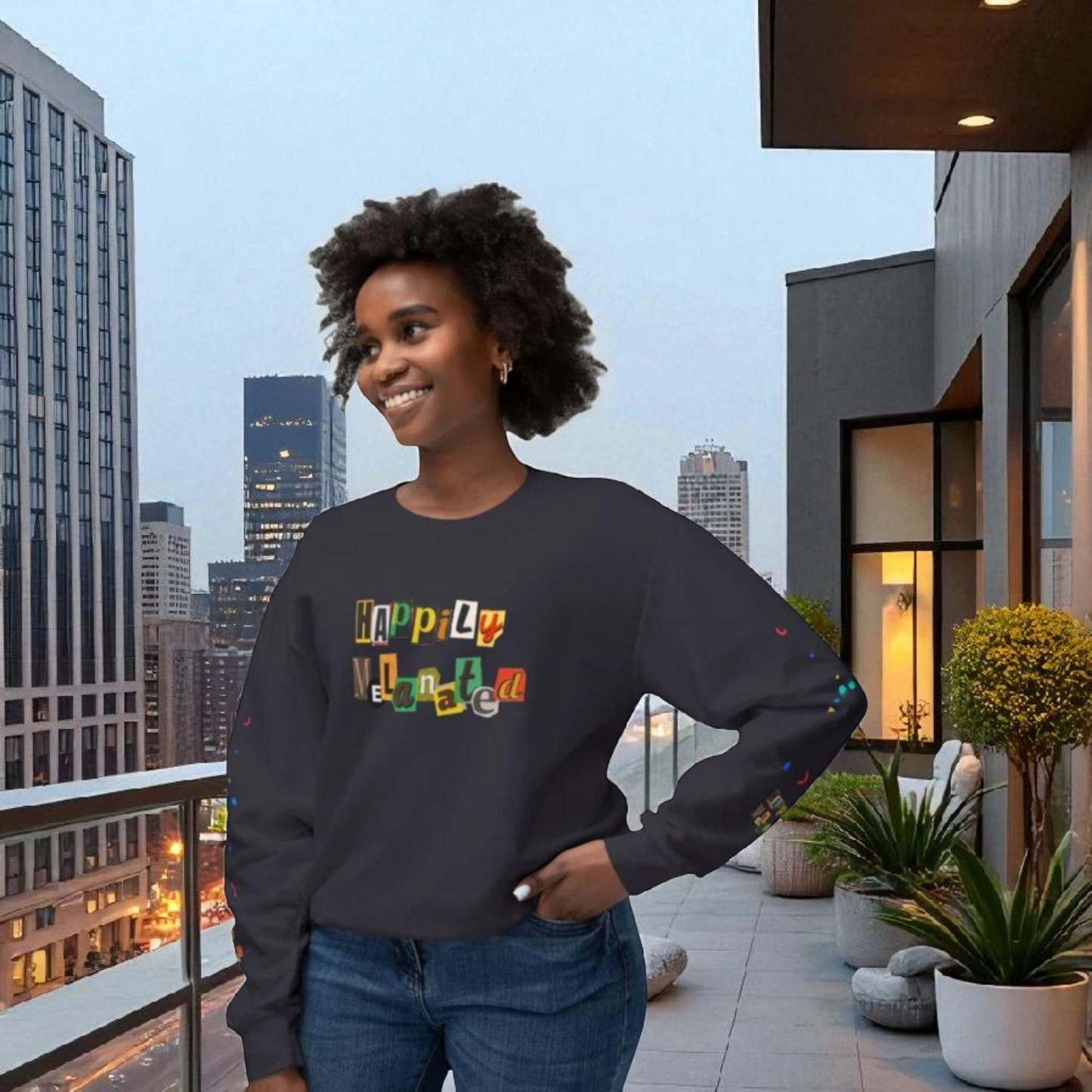 Galaxy Art Unisex Sweatshirt, Handcrafted Space Design, Celestial Print